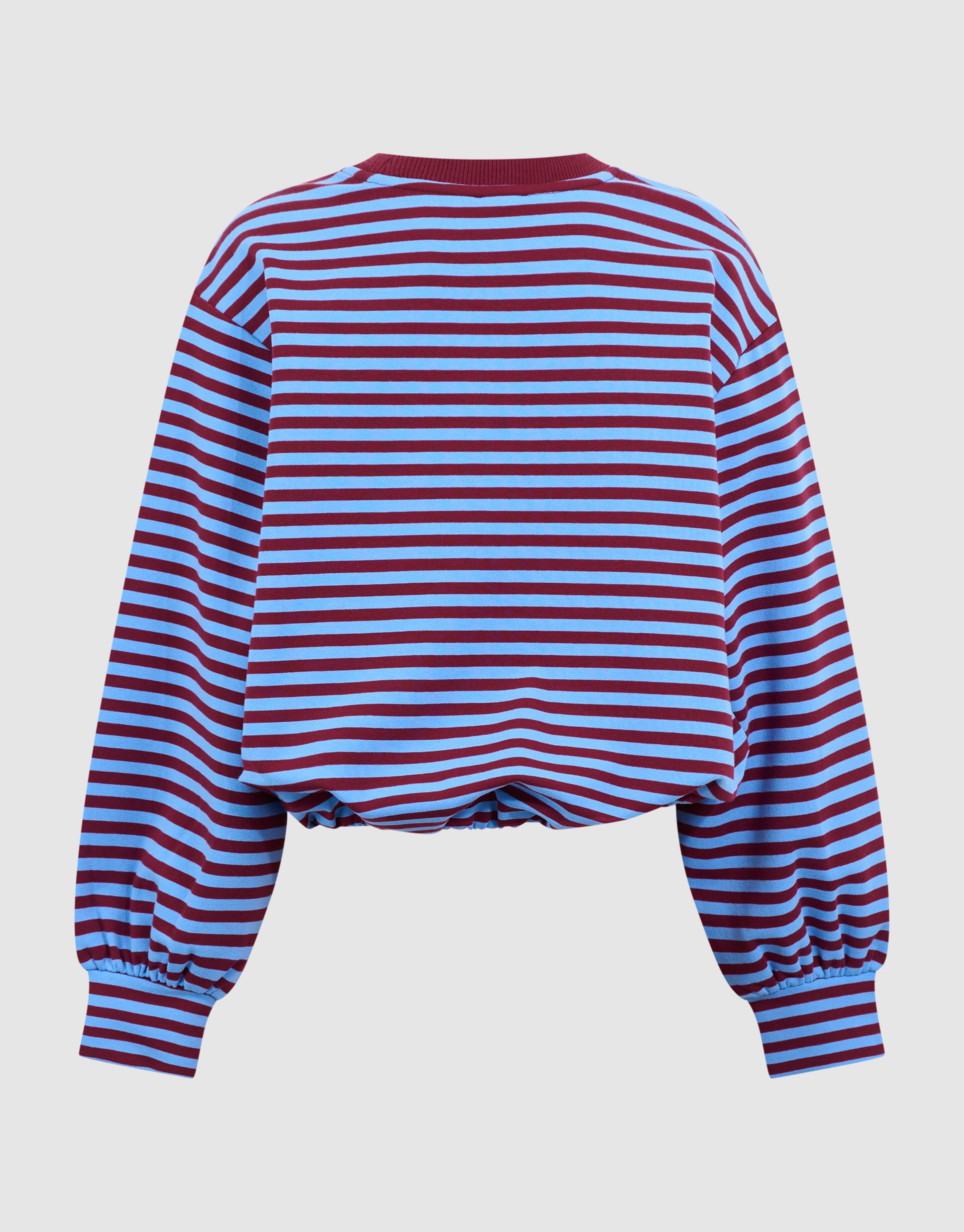 Gestreifter Ballon-Pullover Dunkelrot/Blau SHOEBY GIRLS