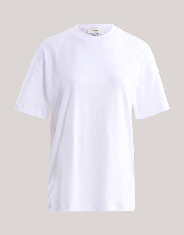 &Uuml;bergro&szlig;es Basic-T-Shirt Wit SHOEBY WOMEN