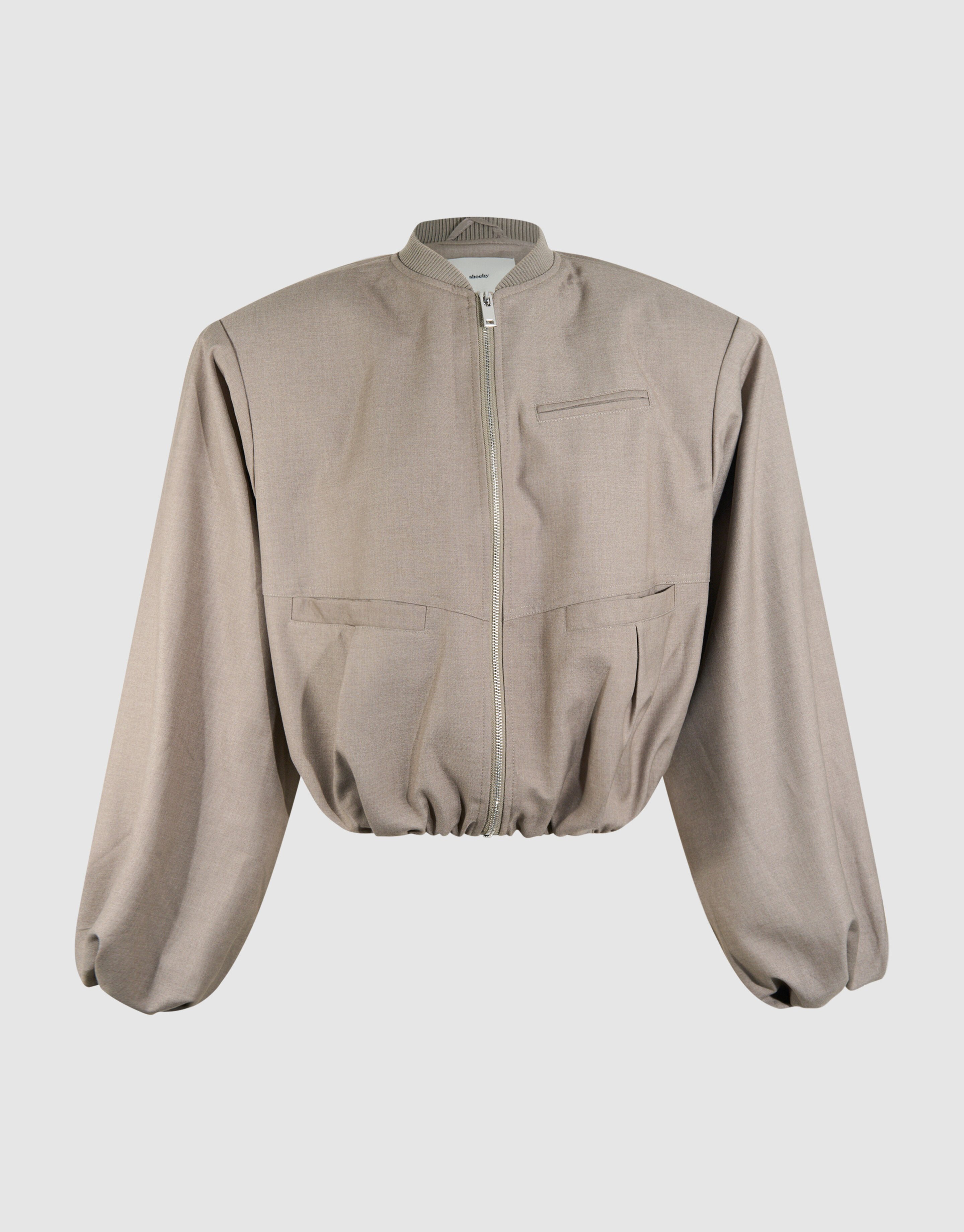 &Uuml;bergro&szlig;e Perlen-Bomberjacke Taupe SHOEBY WOMEN