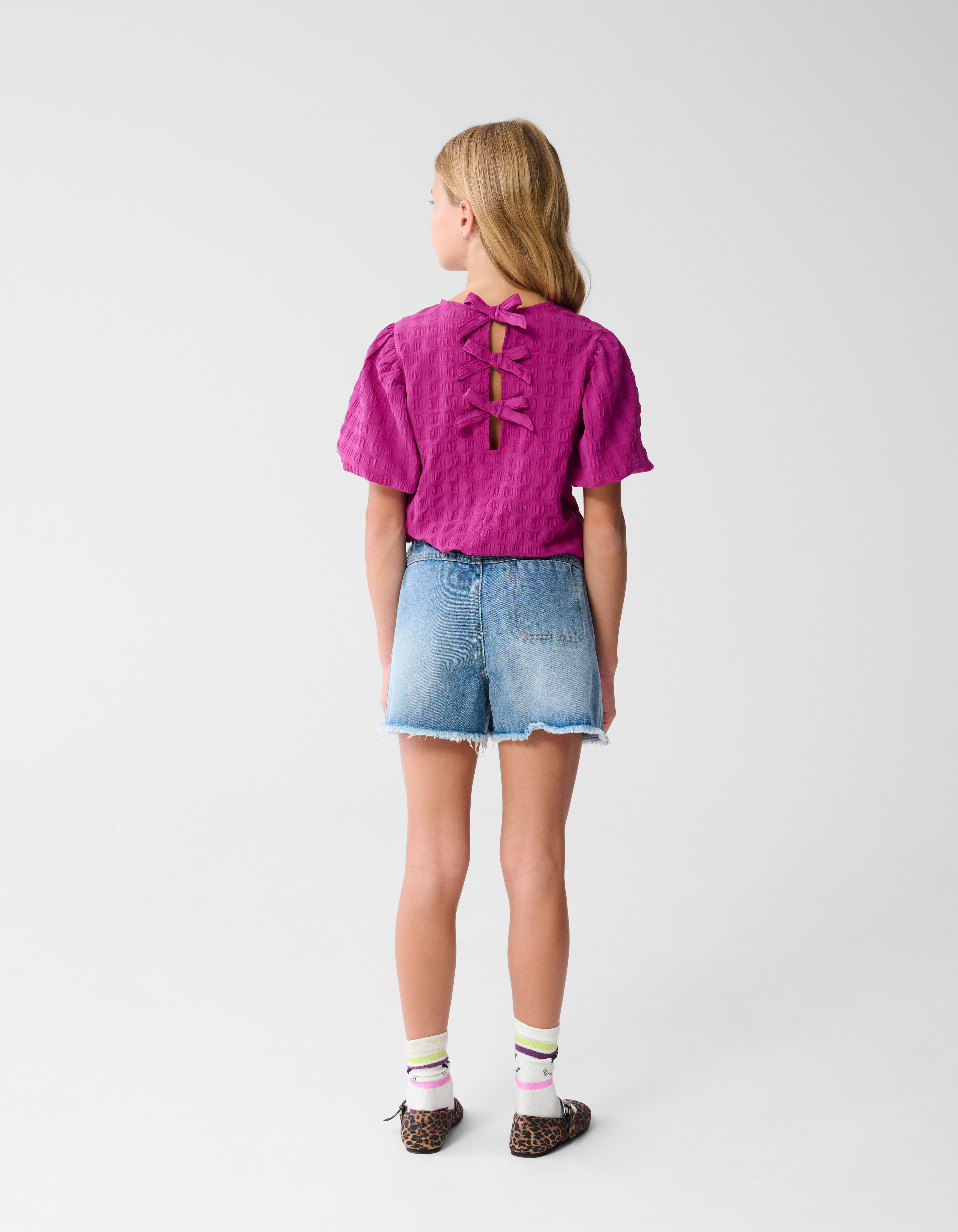 Crinkle Bow Top Rosa SHOEBY GIRLS