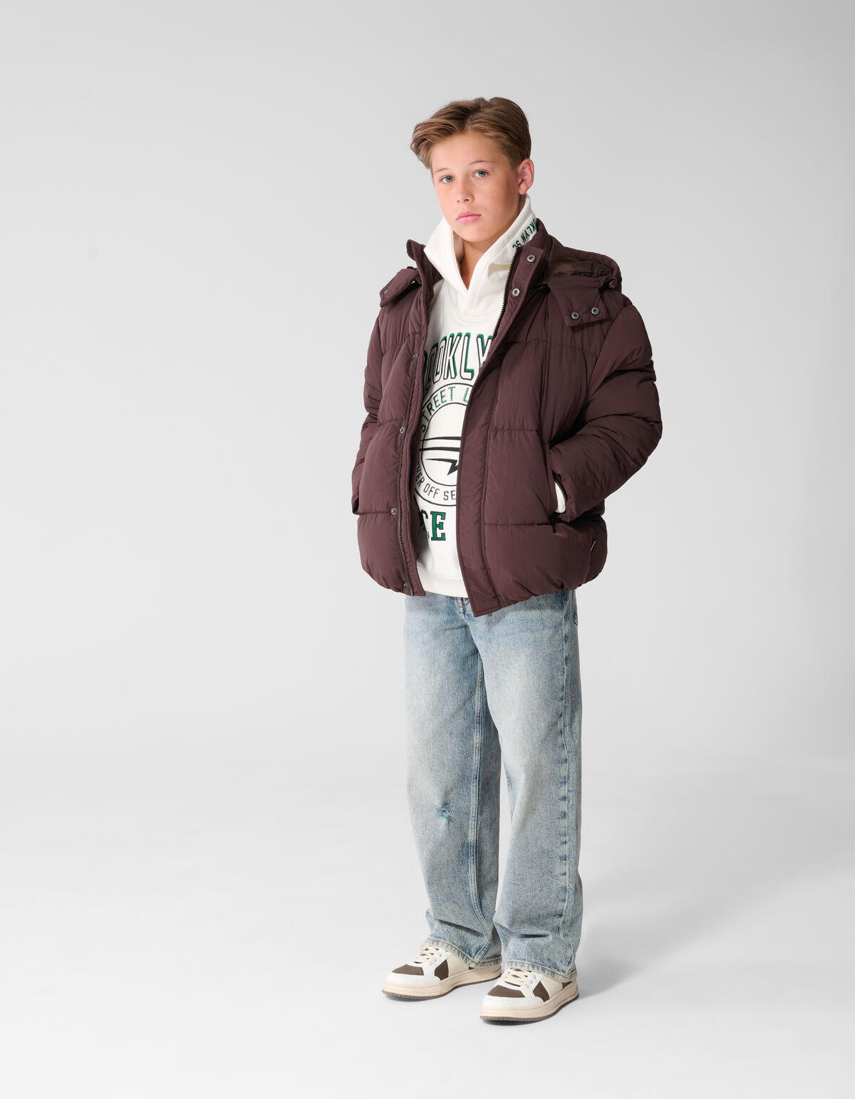 Moderne Steppjacke Dunkelbraun SHOEBY BOYS