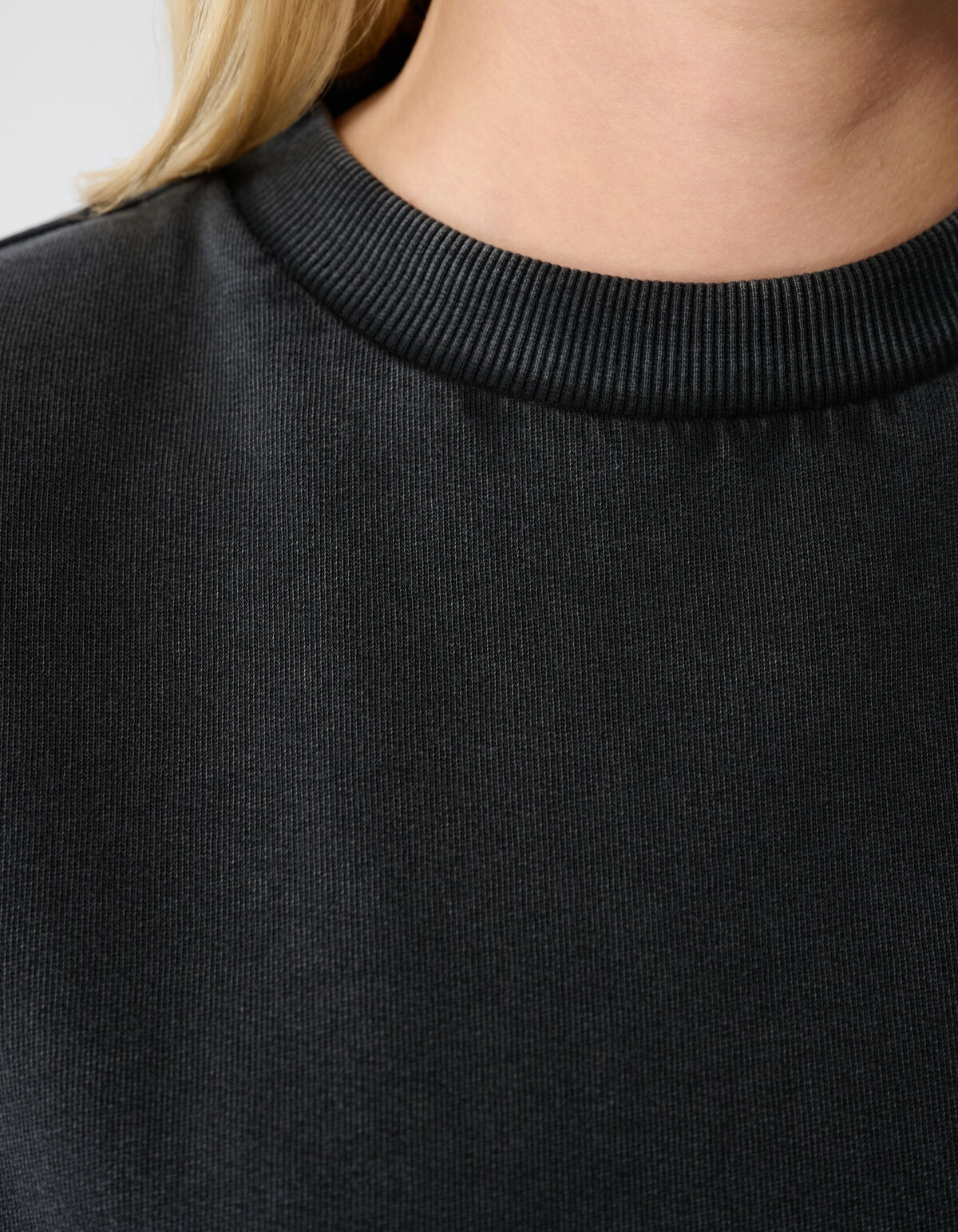 Gef&uuml;ttertes gewaschenes Sweat-T-Shirt Donkergrijs SHOEBY WOMEN