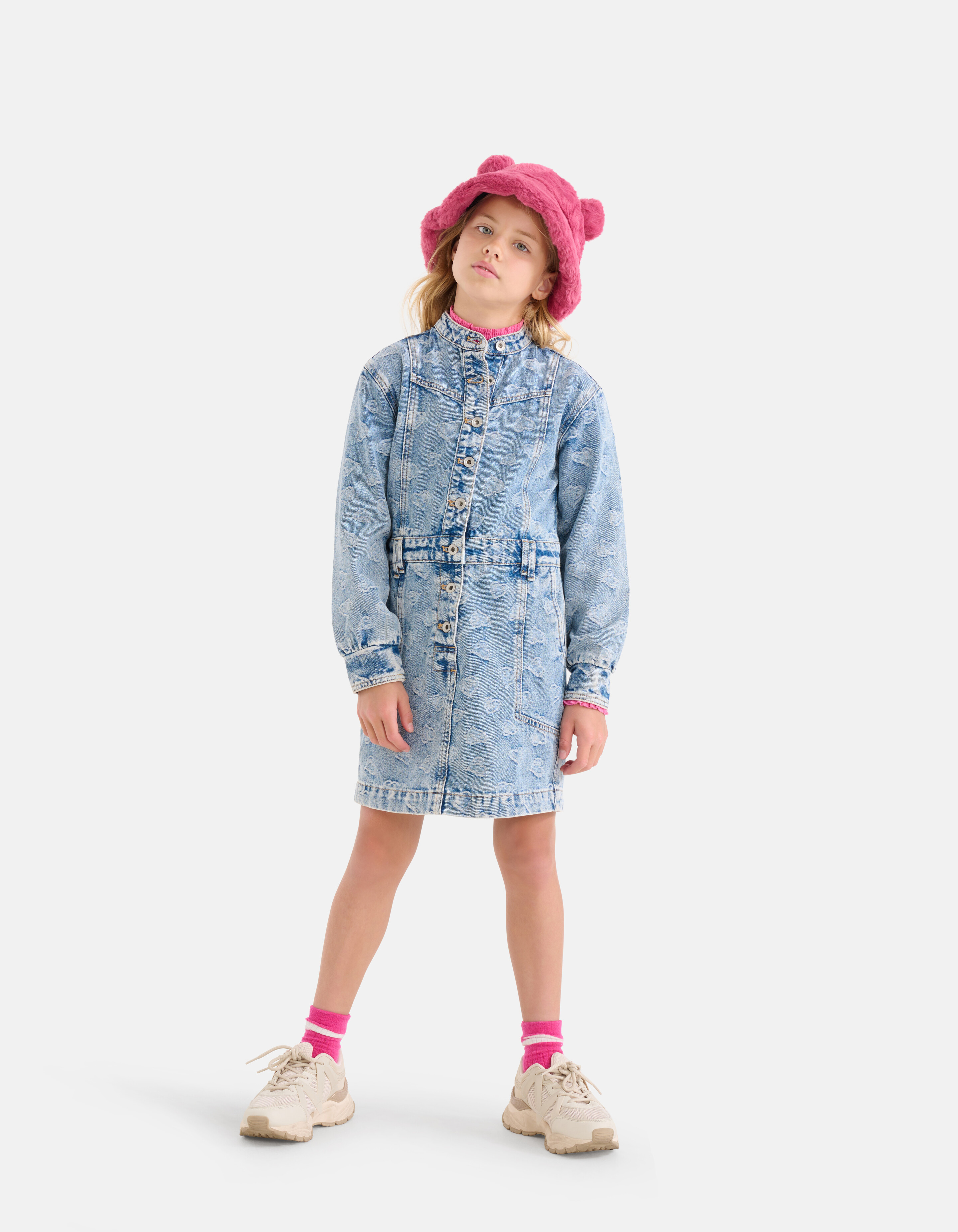 Jacquard-Denim-Kleid Blau SHOEBY GIRLS