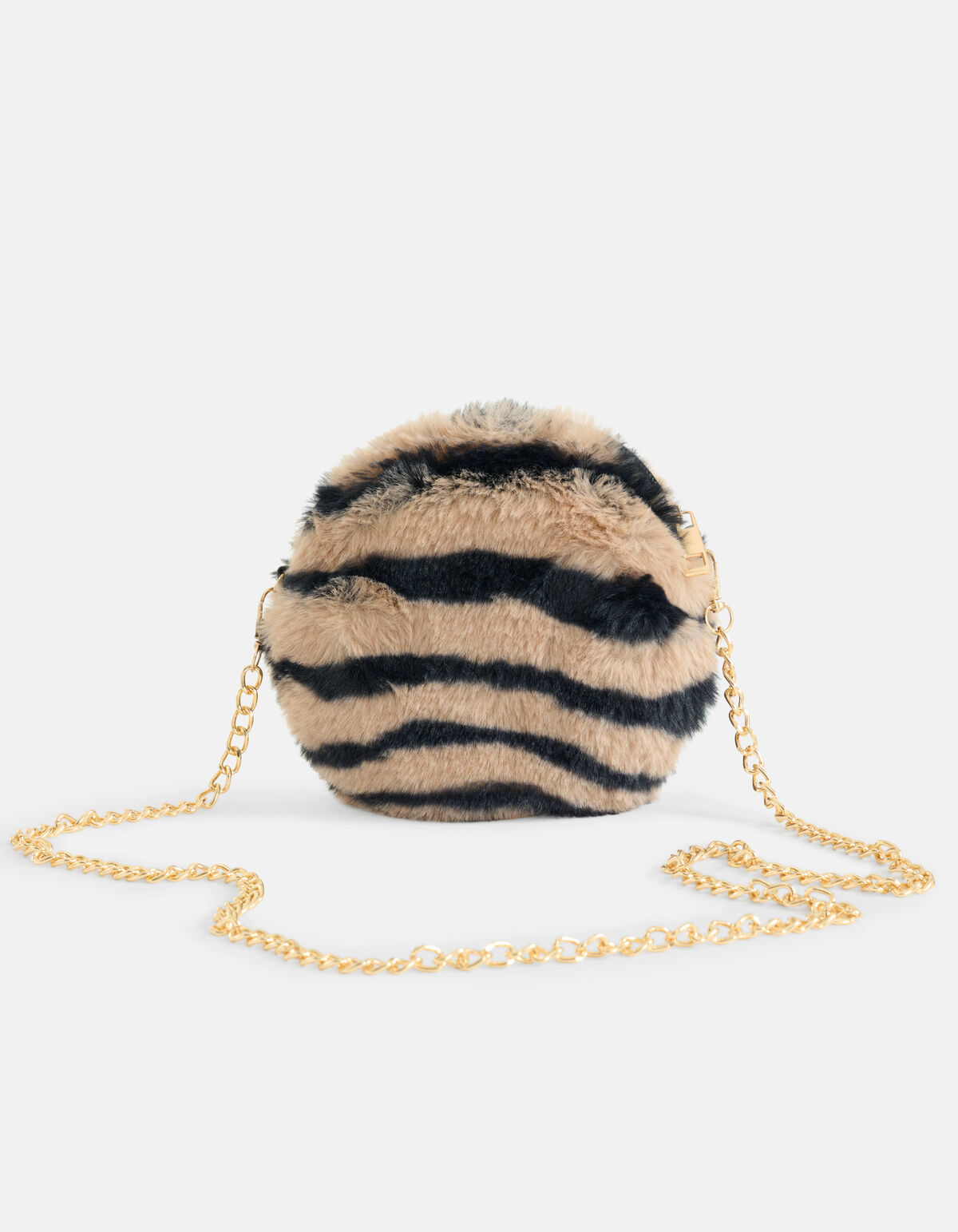 Runde Kunstpelztasche Braun SHOEBY ACCESSOIRES