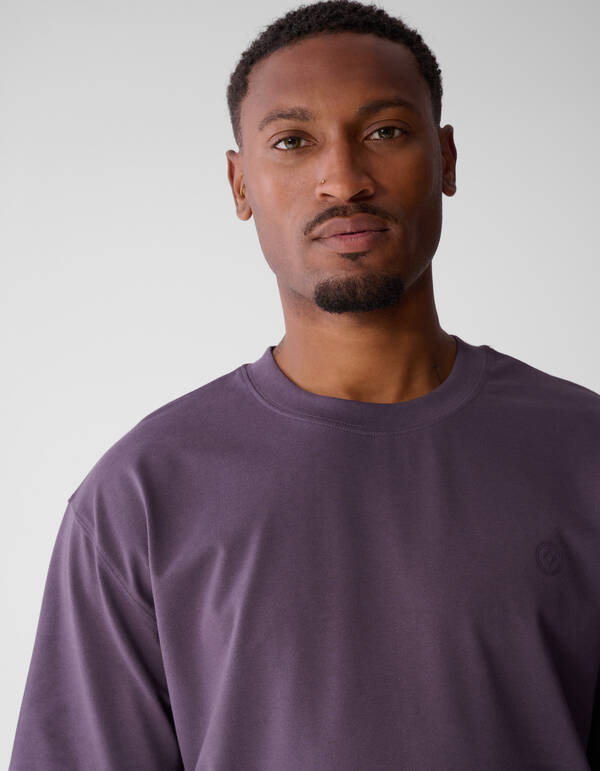 Lila T-Shirt mit Grafik Twill SHOEBY MEN