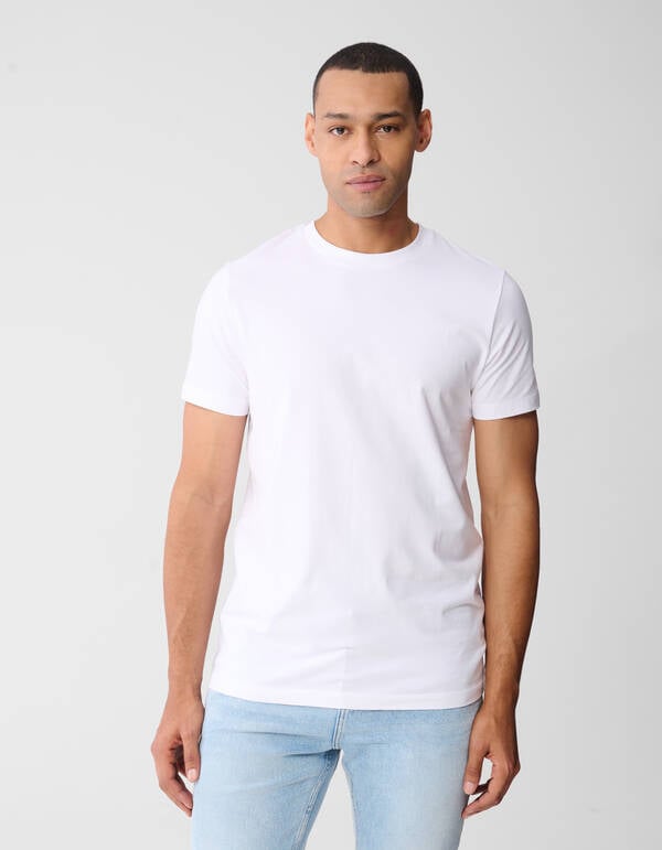 Basic-T-Shirt Wei&szlig; SHOEBY MEN