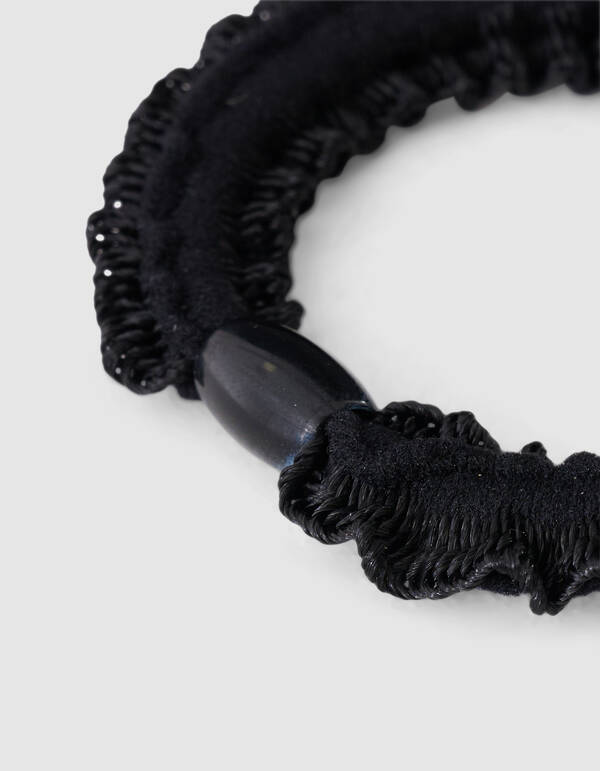 Kleines Haargummi mit R&uuml;schen Schwarz SHOEBY ACCESSOIRES
