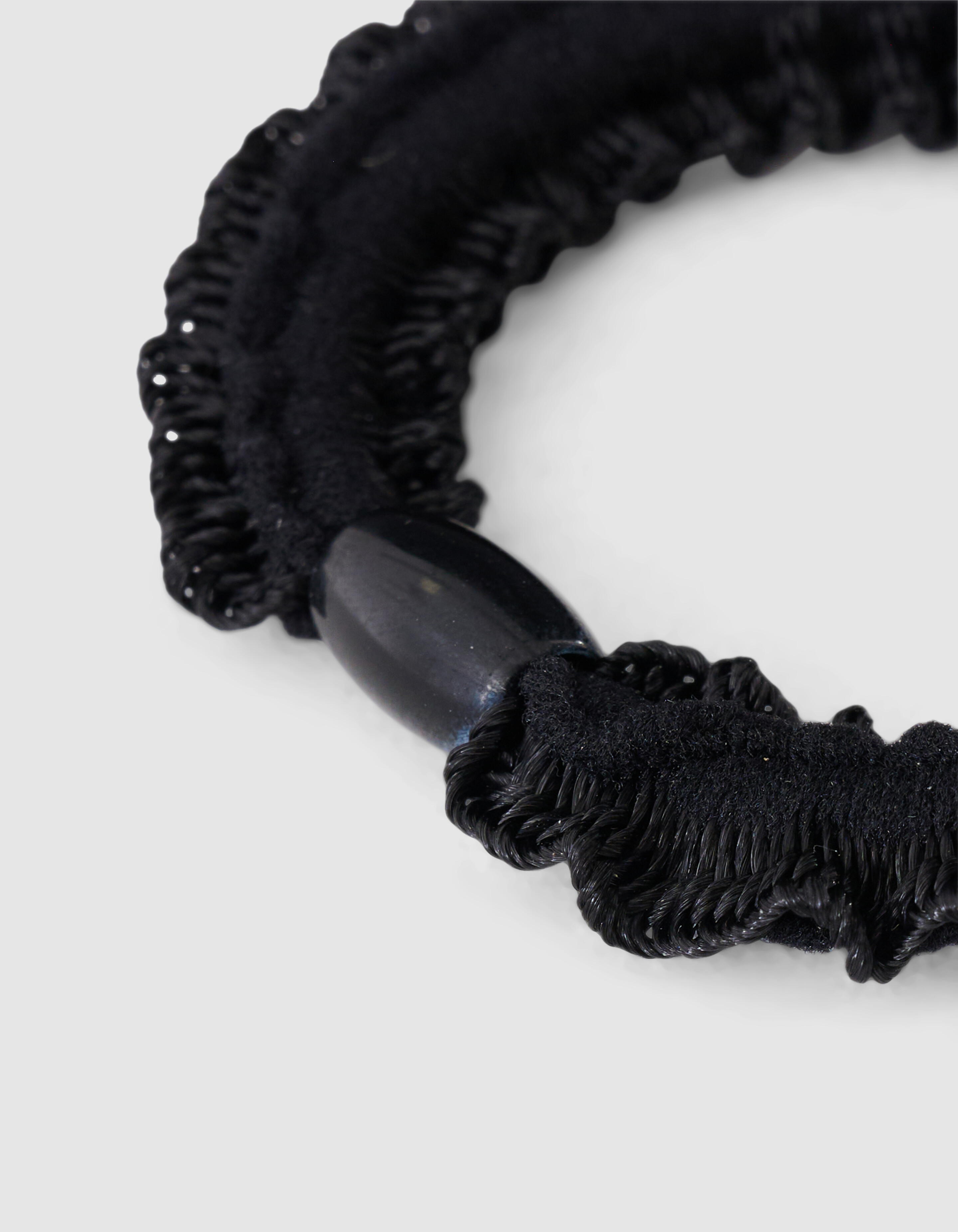 Kleines Haargummi mit R&uuml;schen Schwarz SHOEBY ACCESSOIRES