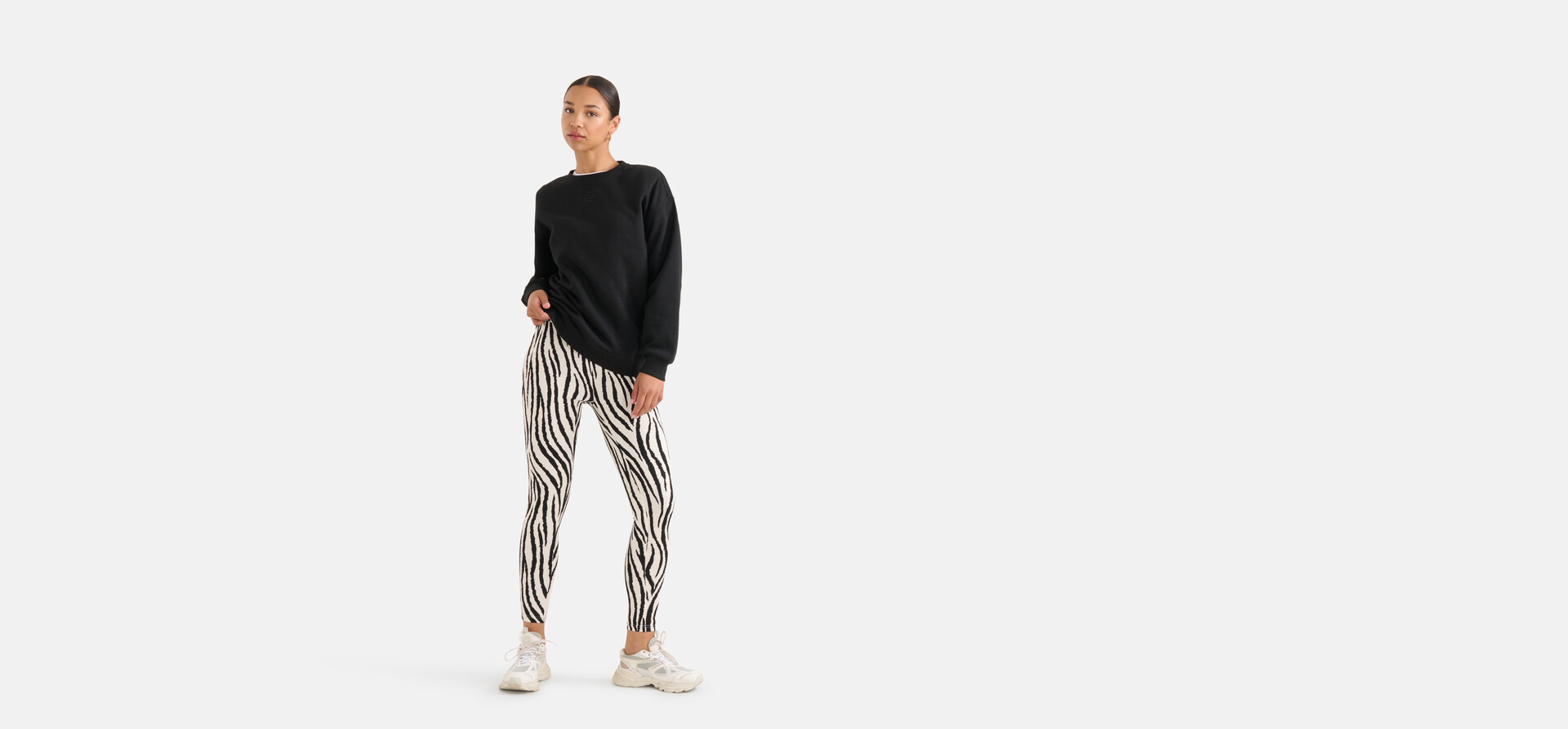 Zebra Print Legging Zwart/Wit SHOEBY WOMEN