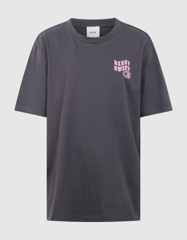 Erdbeer-Kunst T-Shirt Dunkelgrau SHOEBY GIRLS