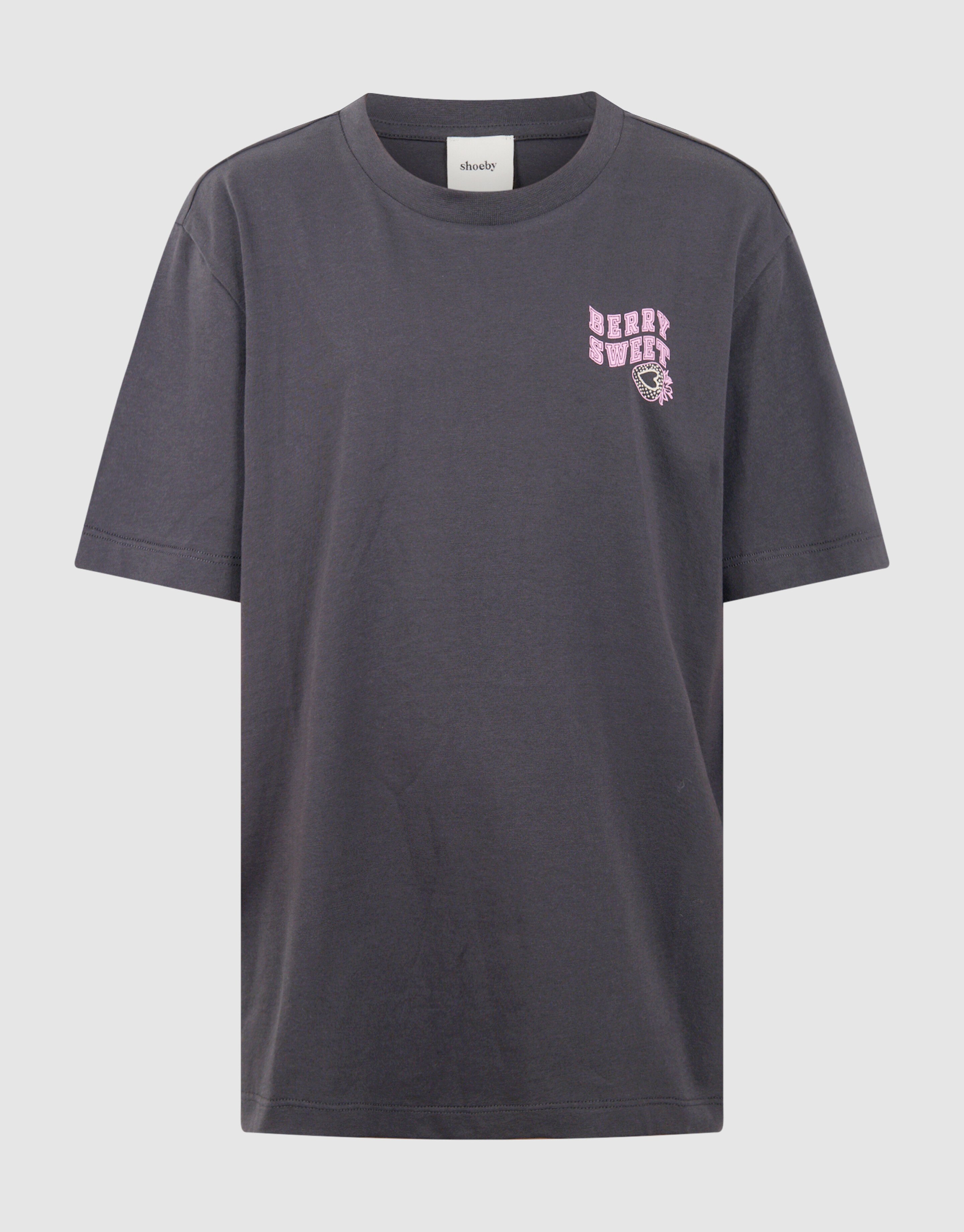 Erdbeer-Kunst T-Shirt Dunkelgrau SHOEBY GIRLS