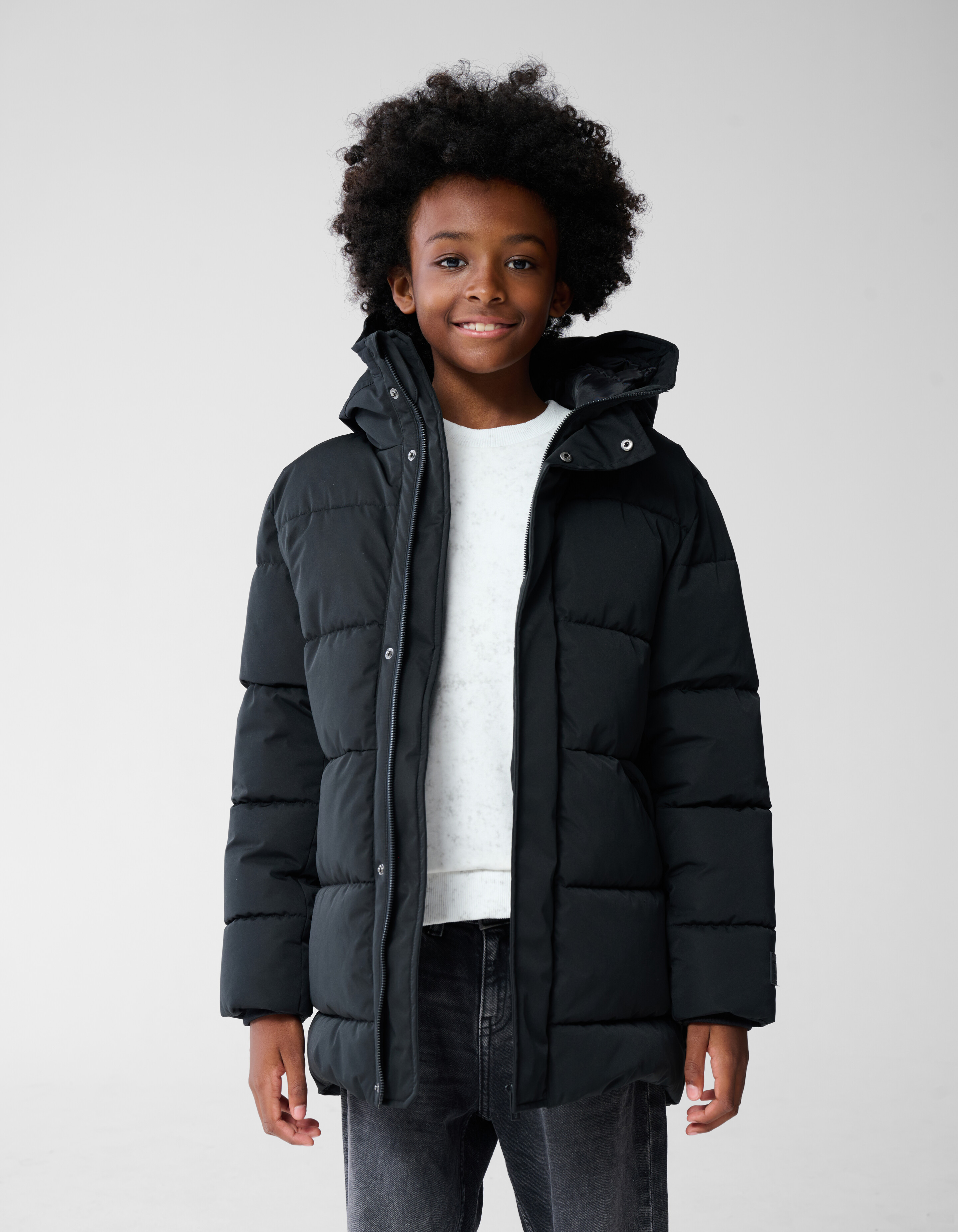 Lange Pufferjacke Schwarz SHOEBY BOYS