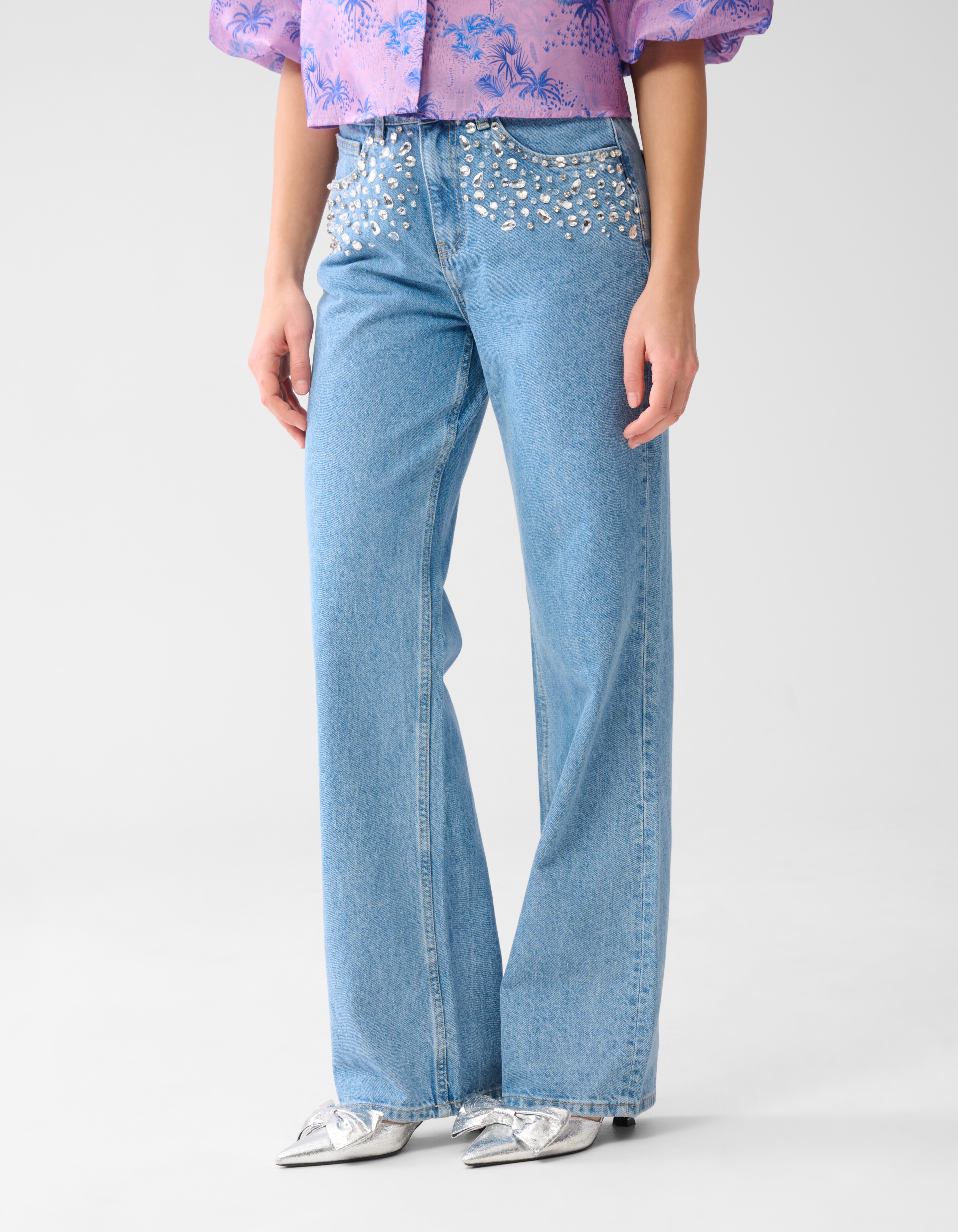 Verschönerte Jeans mit weitem Bein Mediumstone SHOEBY WOMEN