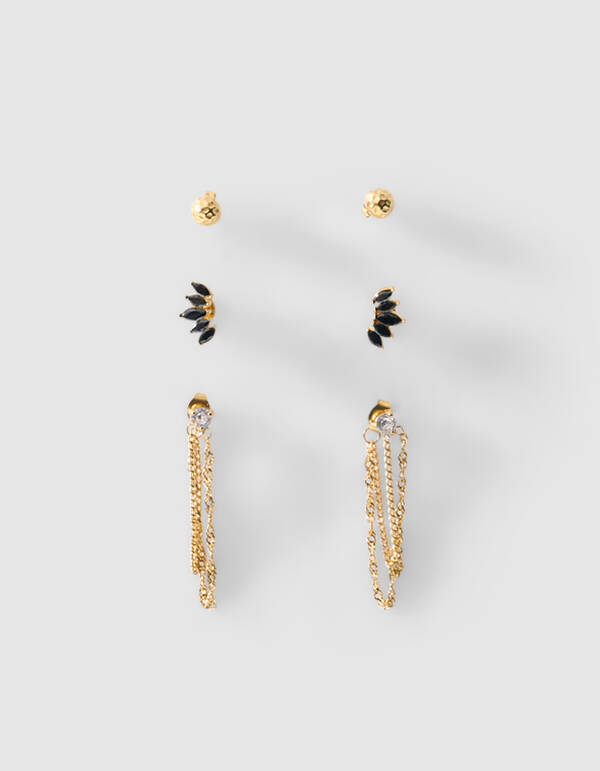 Stra&szlig;-Ohrring-Set Gold SHOEBY ACCESSOIRES