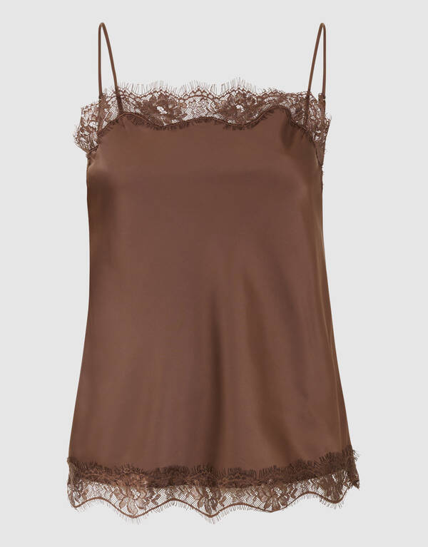 Satin-Top in Braun SHOEBY WOMEN