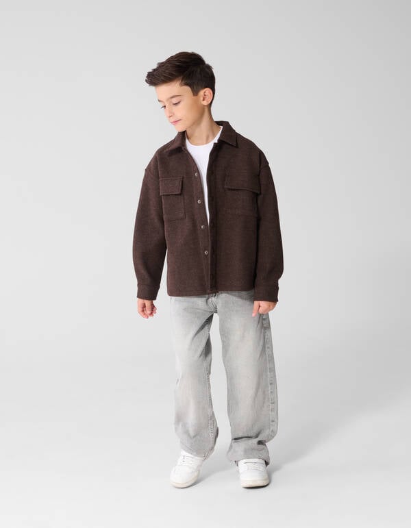 Overshirt aus Filz Dunkelbraun SHOEBY BOYS