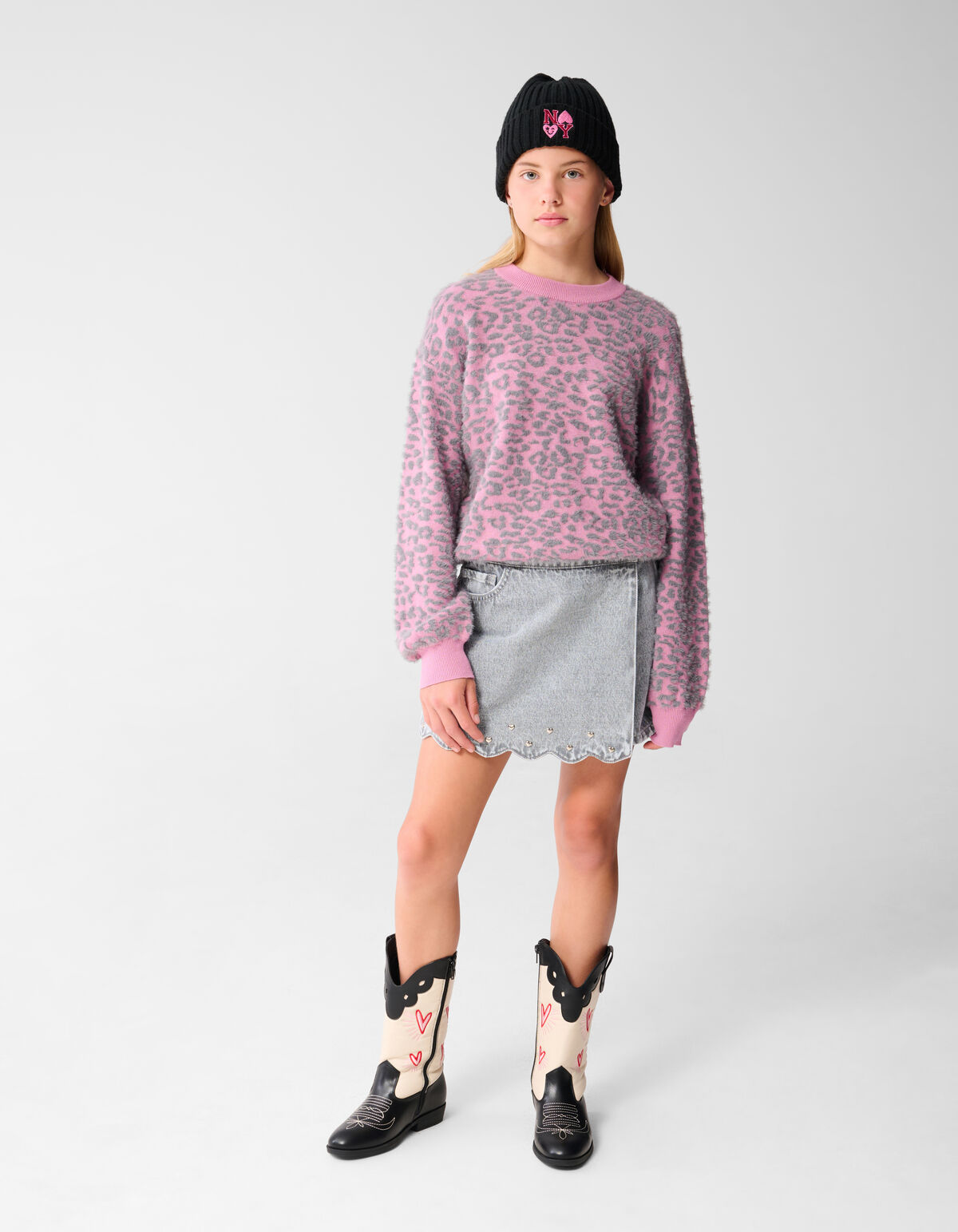 Herz-Wickelrock Hellgrau SHOEBY GIRLS