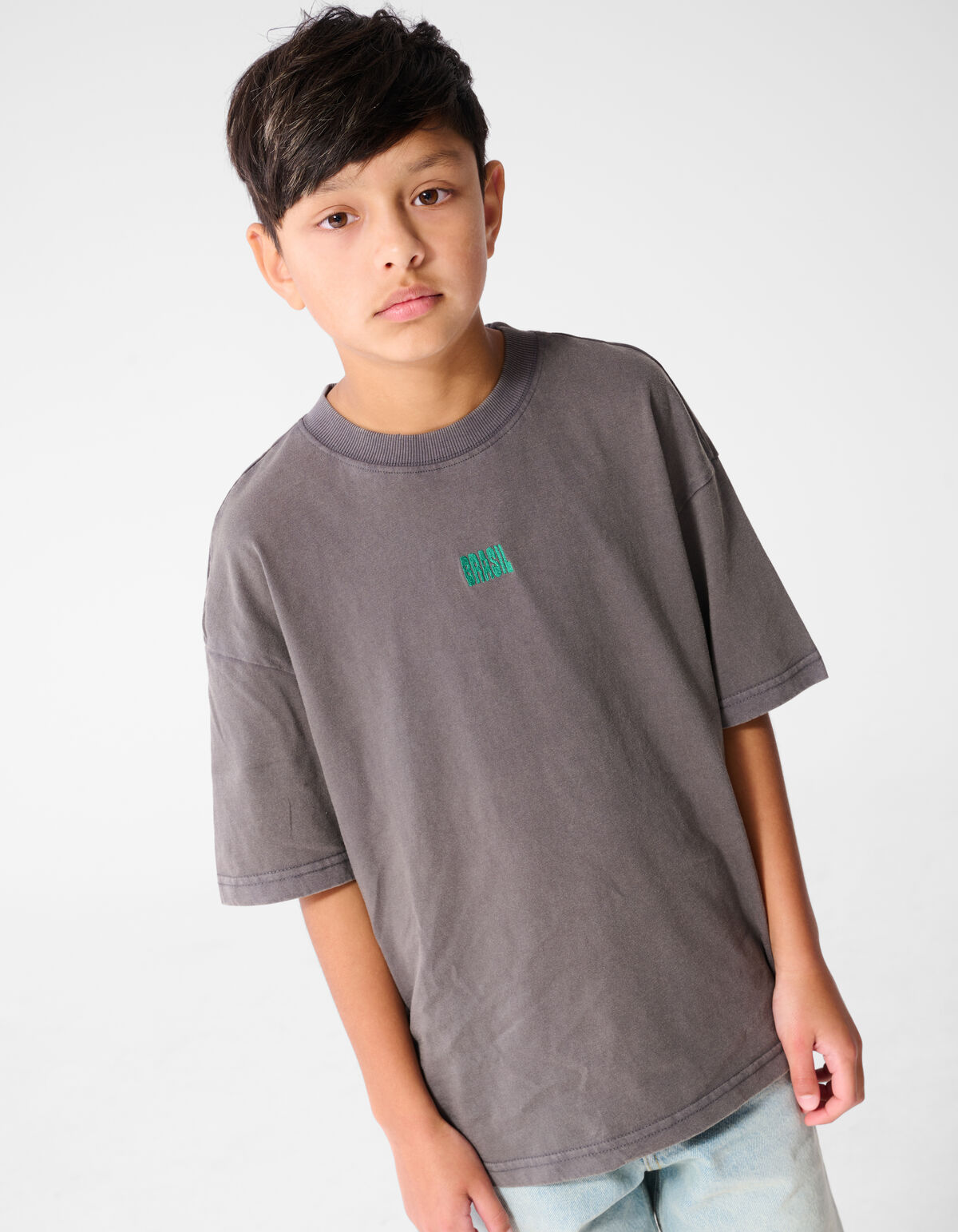 Brasil Artwork T-Shirt Dunkelgrau SHOEBY BOYS