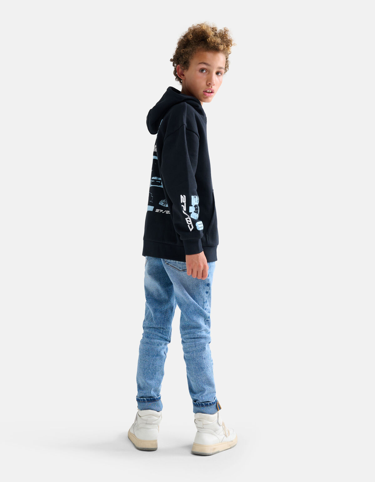Bedruckter Hoodie Schwarz SHOEBY BOYS