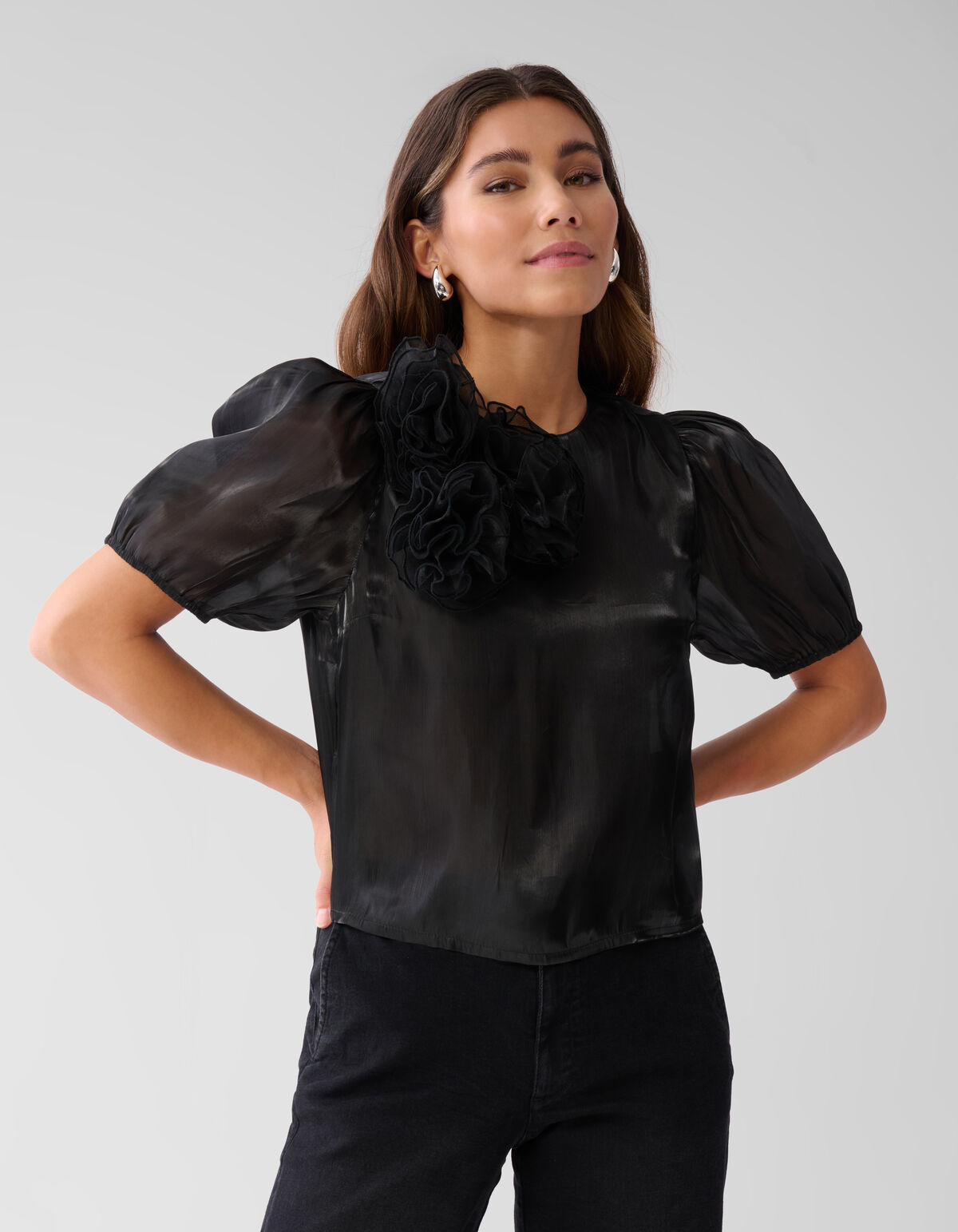 Blumentop Schwarz SHOEBY WOMEN