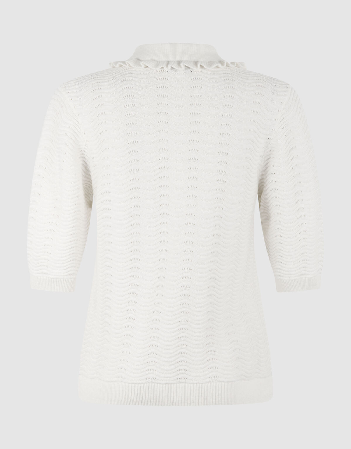 Gestricktes R&uuml;schenshirt Polo Gebrochen Wei&szlig; SHOEBY WOMEN