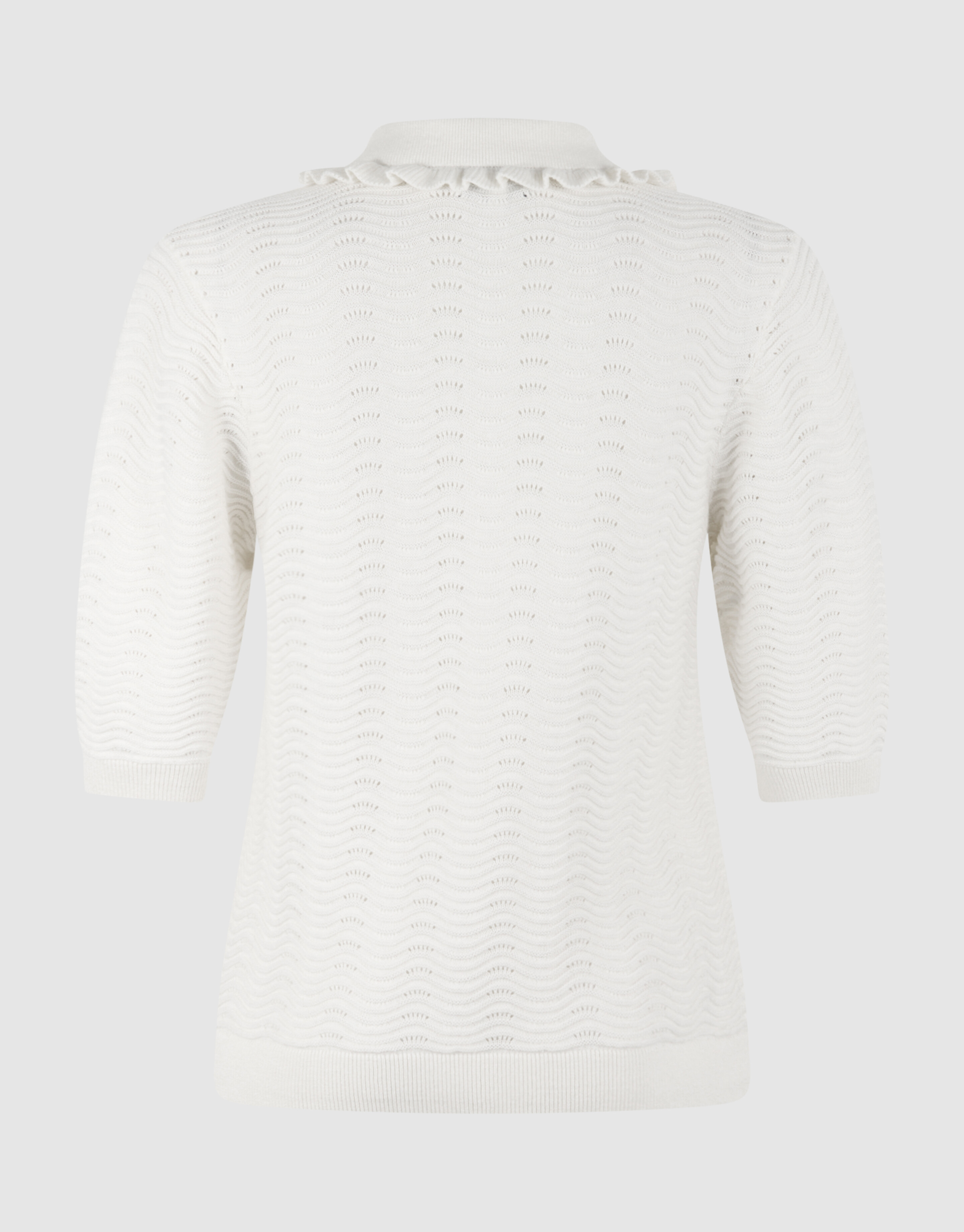 Gestricktes R&uuml;schenshirt Polo Gebrochen Wei&szlig; SHOEBY WOMEN