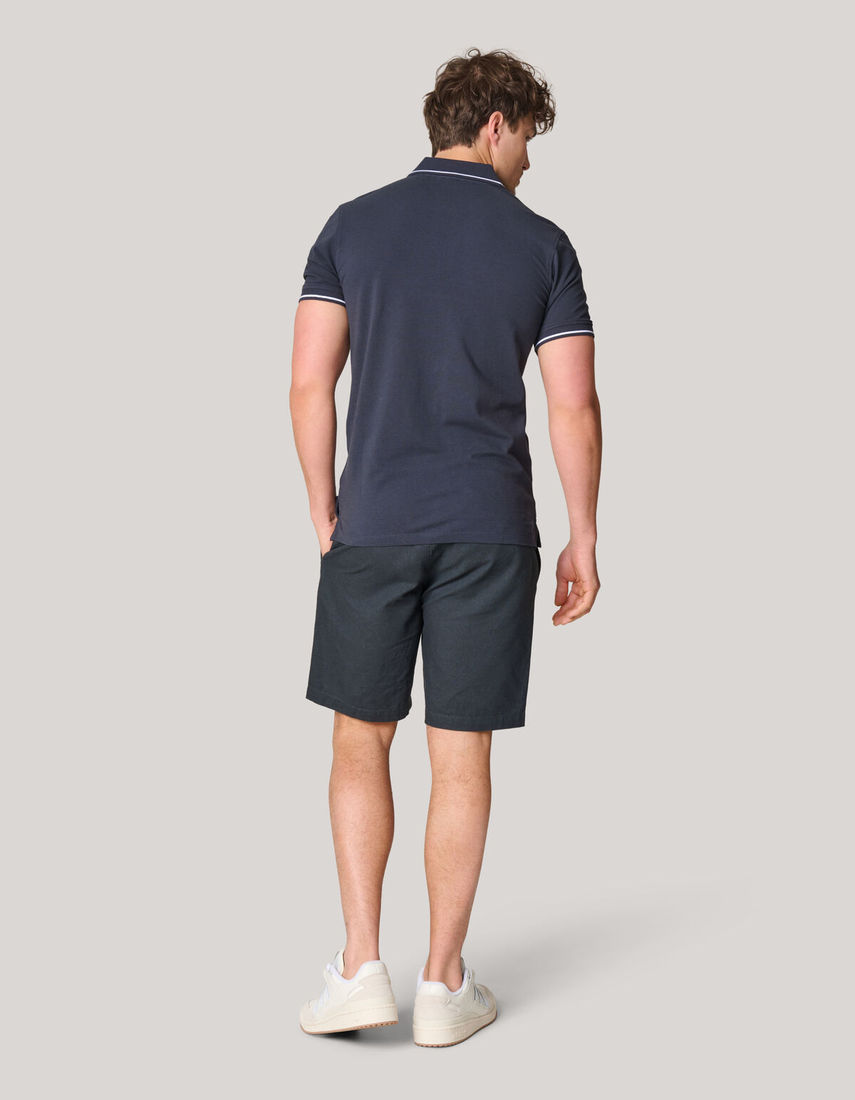 Contrast Pique Polo Donkergrijs SHOEBY MEN