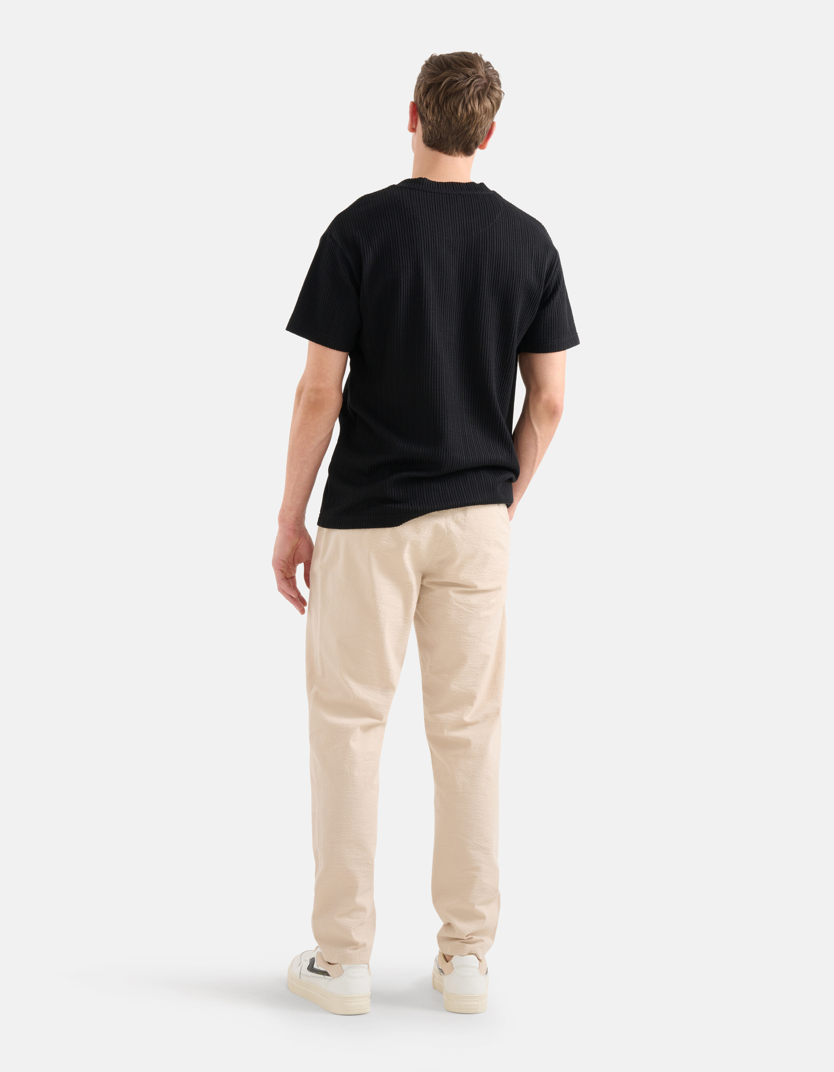 Seersucker T-Shirt Schwarz SHOEBY MEN