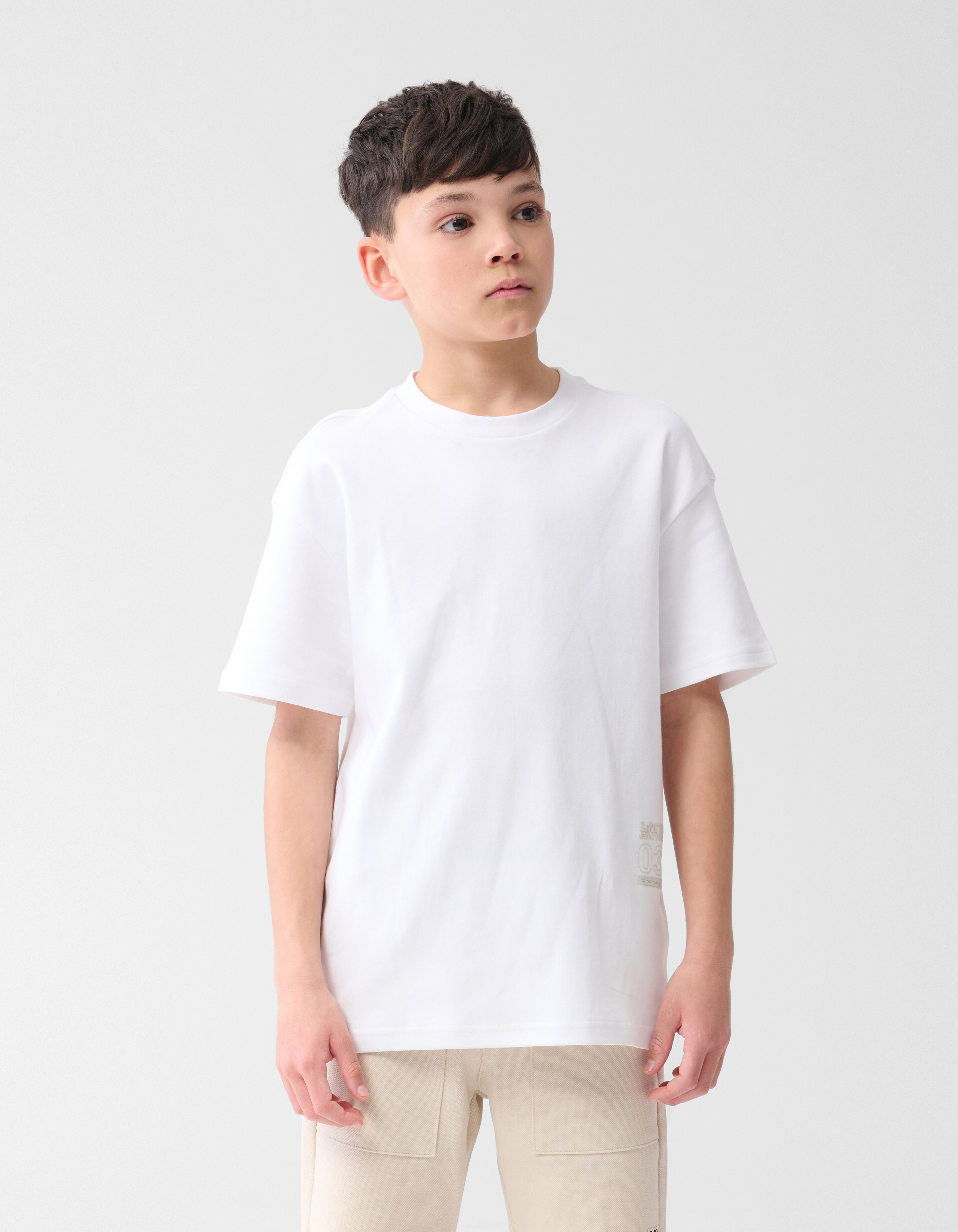 Schweres Basic-T-Shirt Weiß SHOEBY BOYS