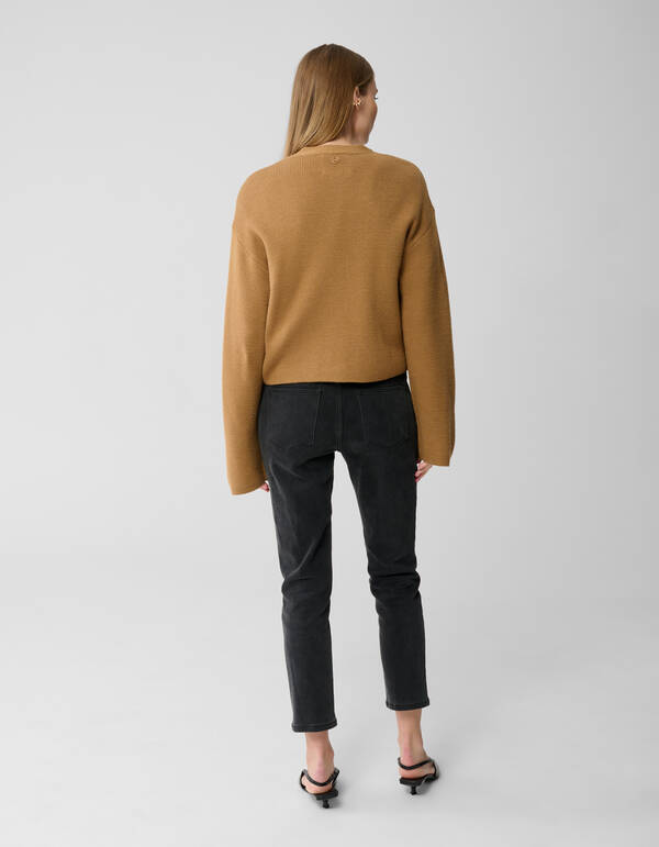 V-Ausschnitt-Strickjacke Camel By Lonneke SHOEBY WOMEN