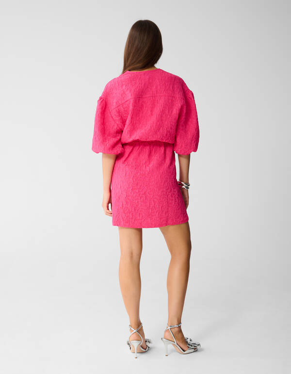 Texturiertes Minikleid aus Jacquard in Rosa SHOEBY WOMEN