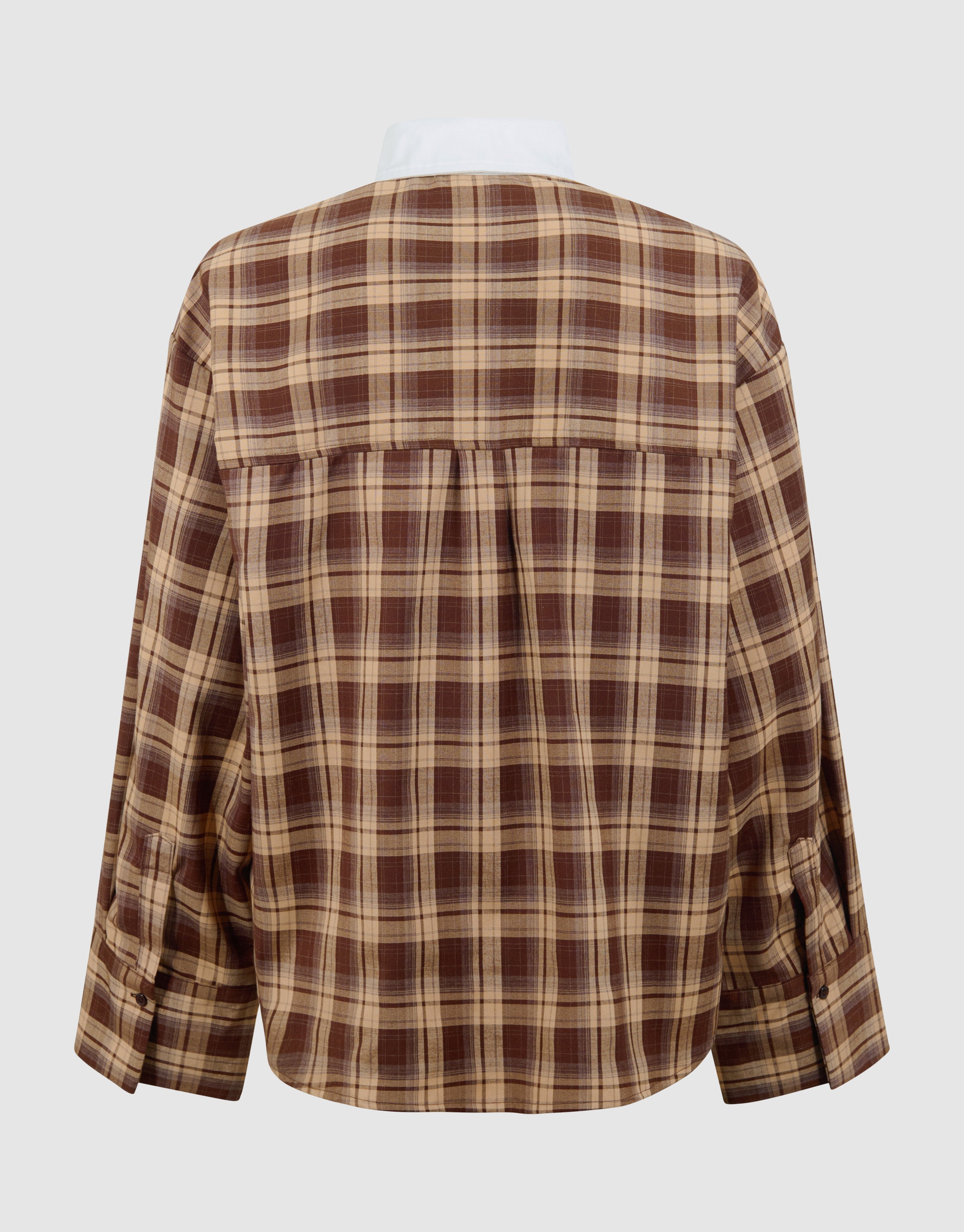 Bluse mit &uuml;bergro&szlig;en Karos, braun SHOEBY WOMEN