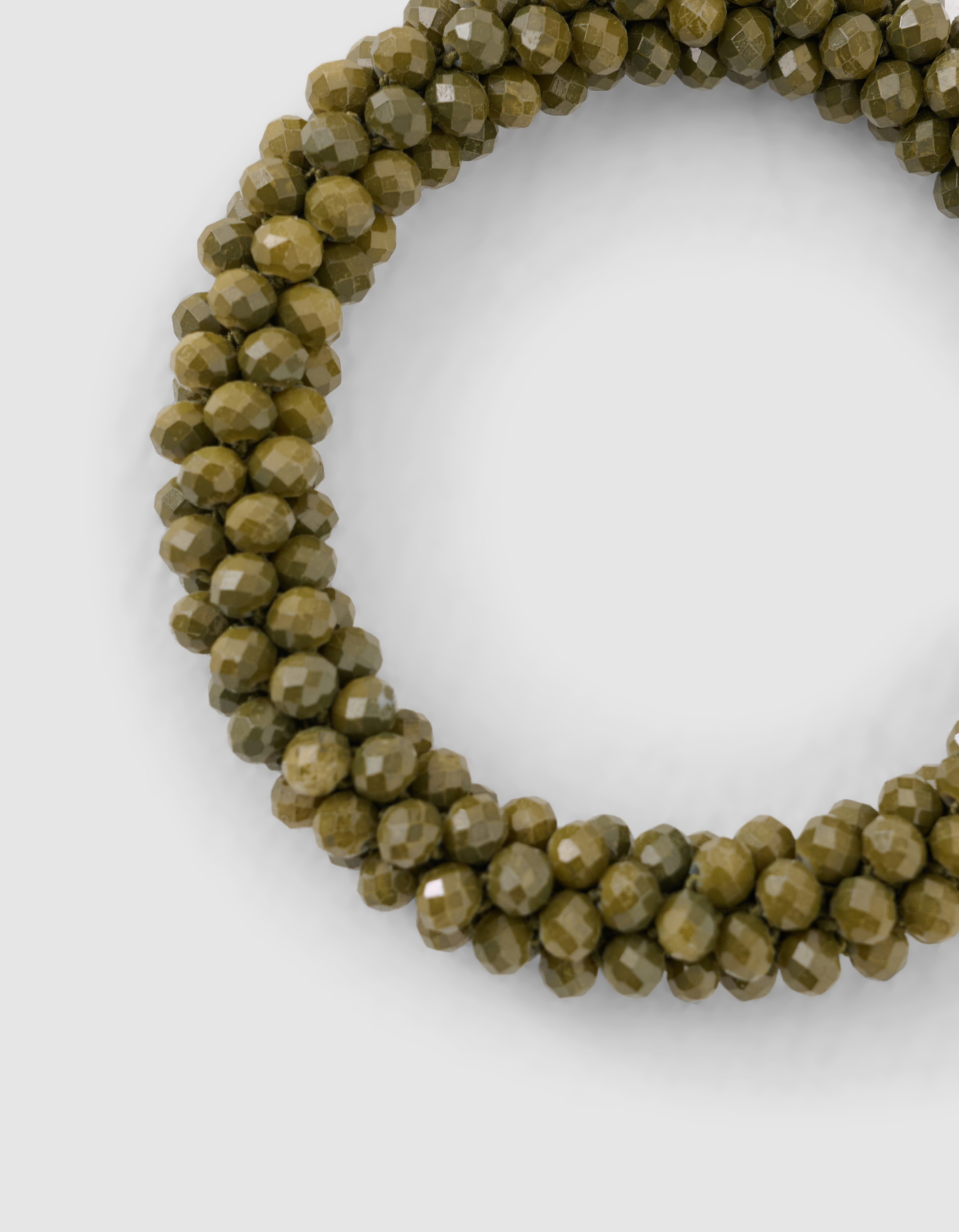 Perlenbesetztes Haargummi grün SHOEBY ACCESSOIRES