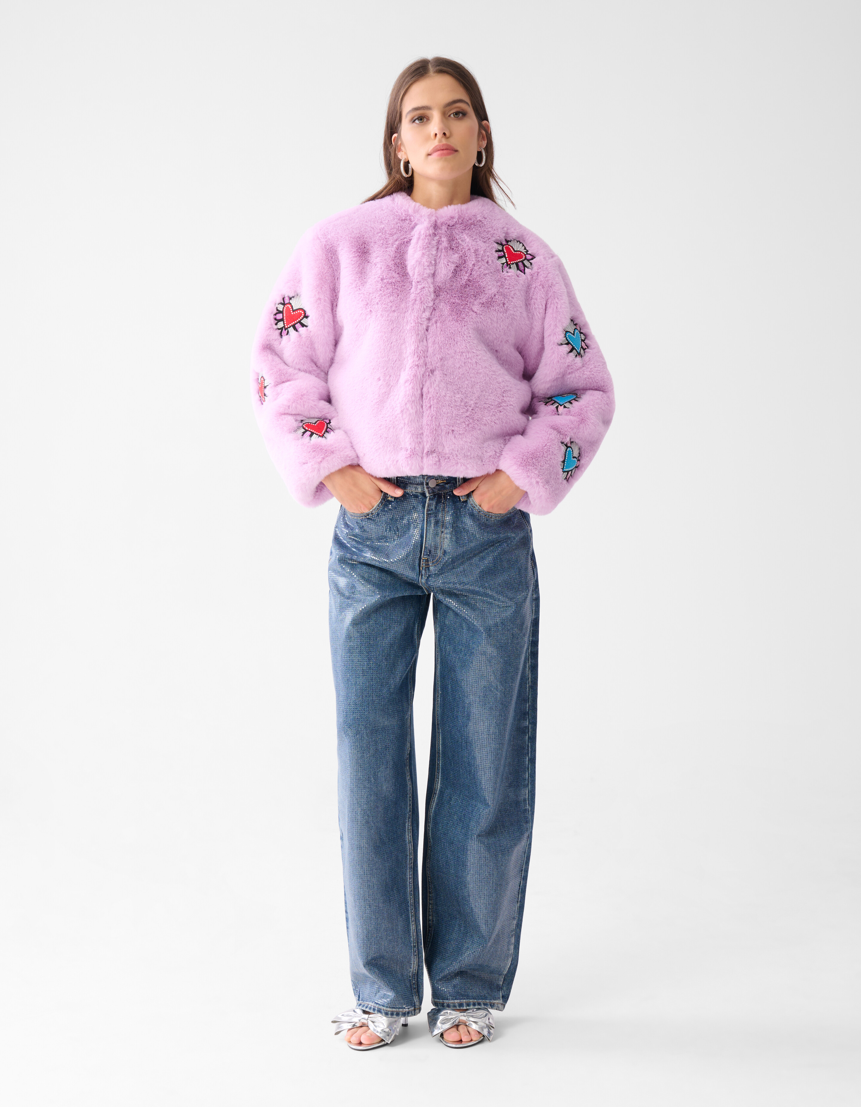 Kunstpelz Jacke Hell Lila SHOEBY WOMEN