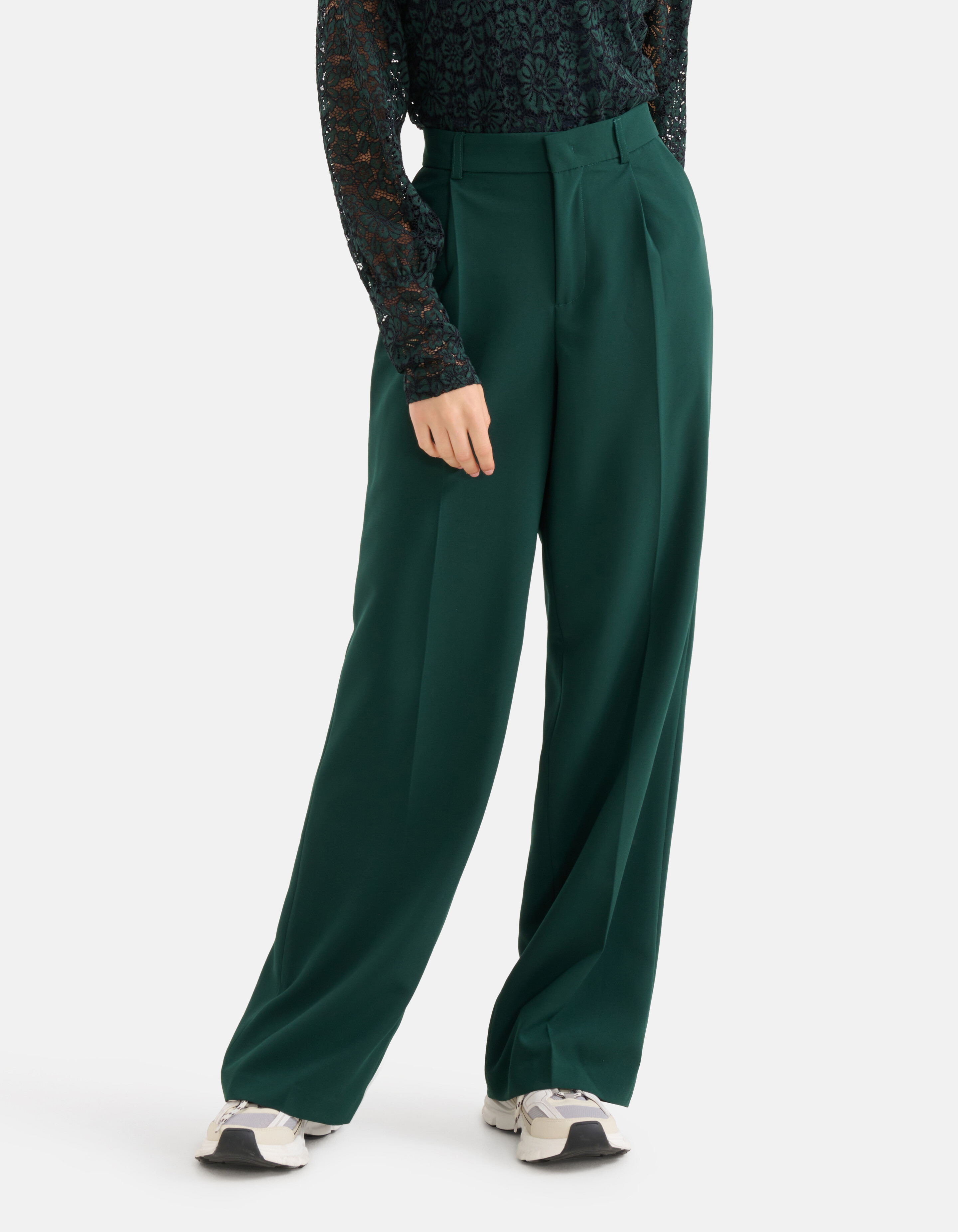 Gerade geschnittene Hose Dunkelgrün SHOEBY WOMEN