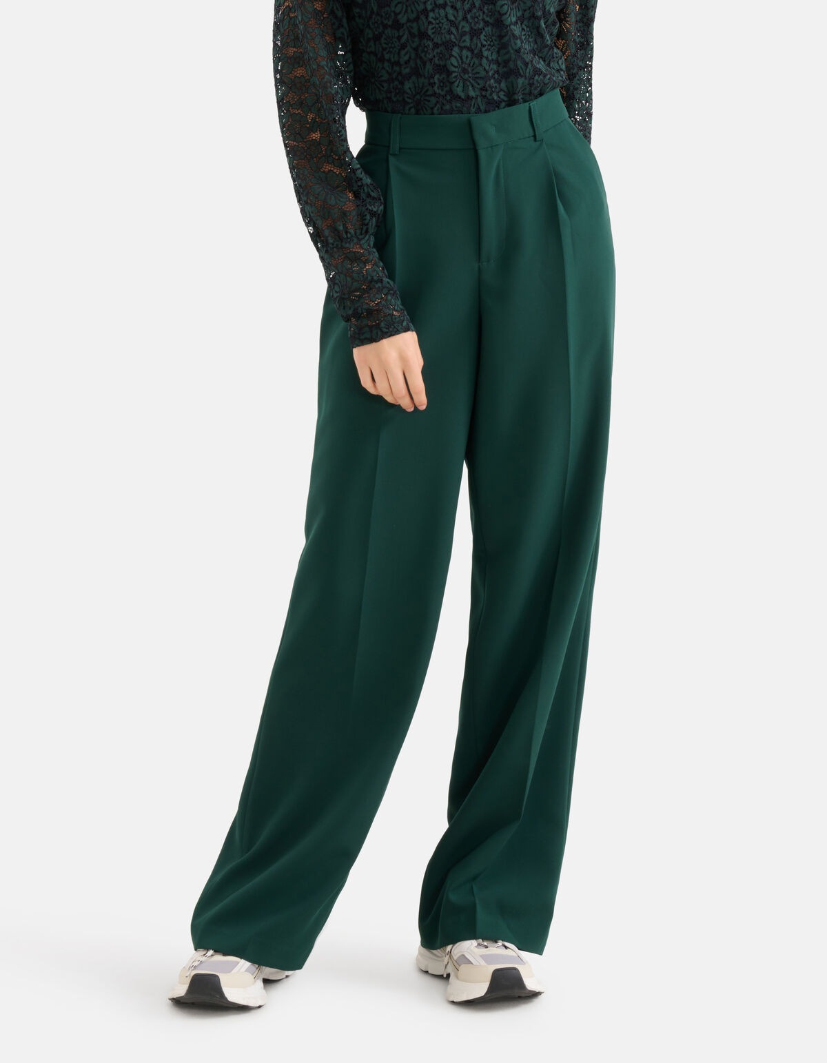 Gerade geschnittene Hose Dunkelgrün SHOEBY WOMEN