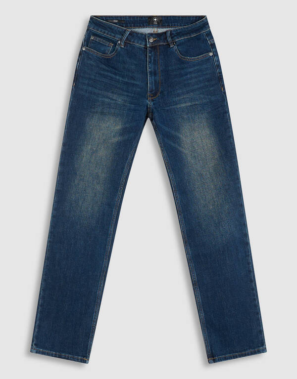 Slim Straight Fit Jeans Dunkelblau L32 SHOEBY MEN