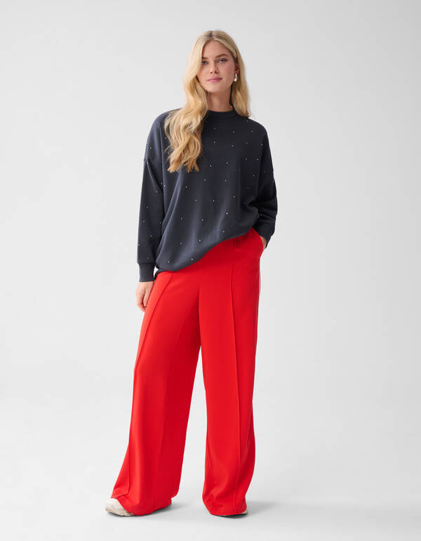 Allover-Strass-Pullover Dunkelgrau SHOEBY WOMEN