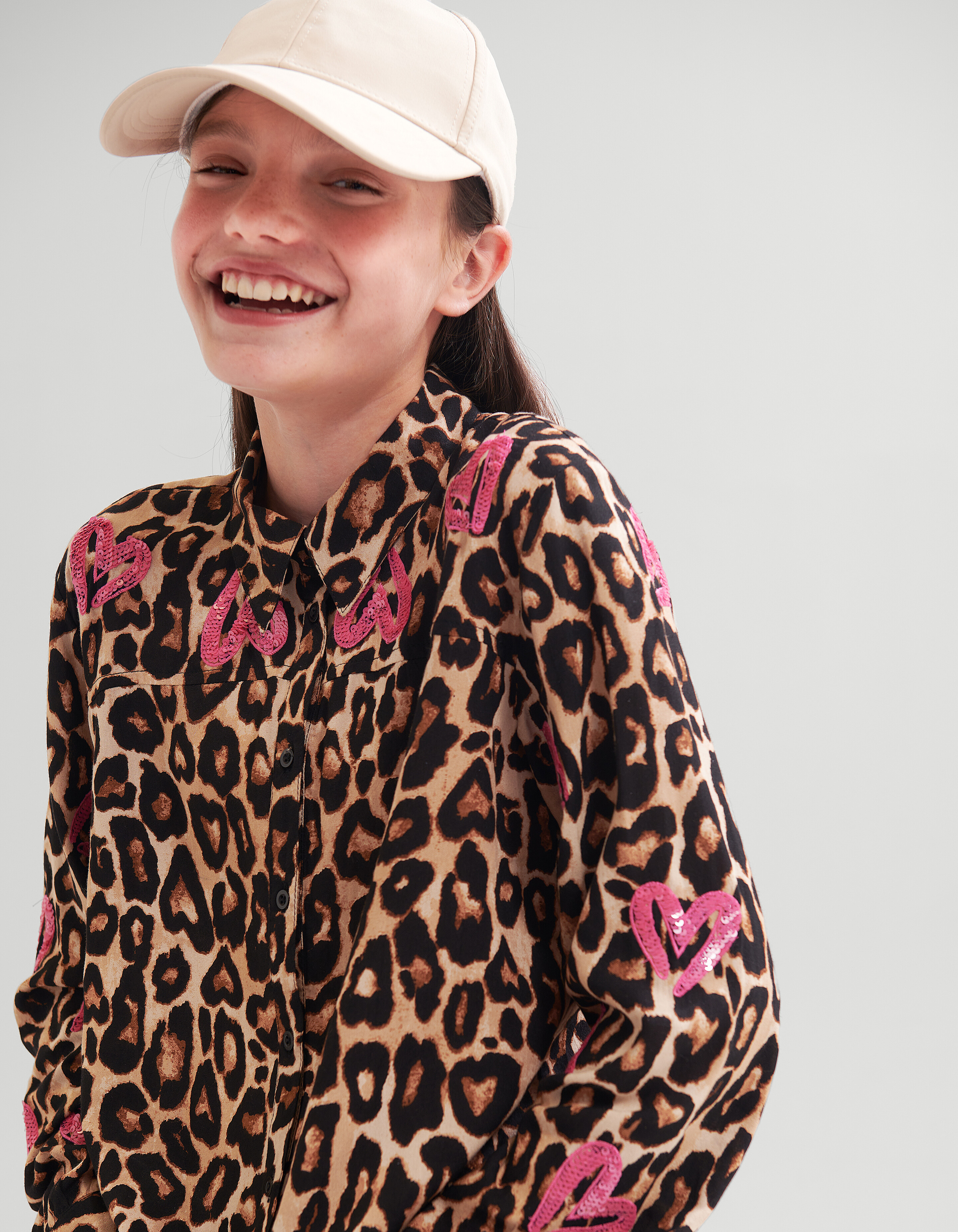 Bluse mit Leopardenmuster Braun SHOEBY GIRLS