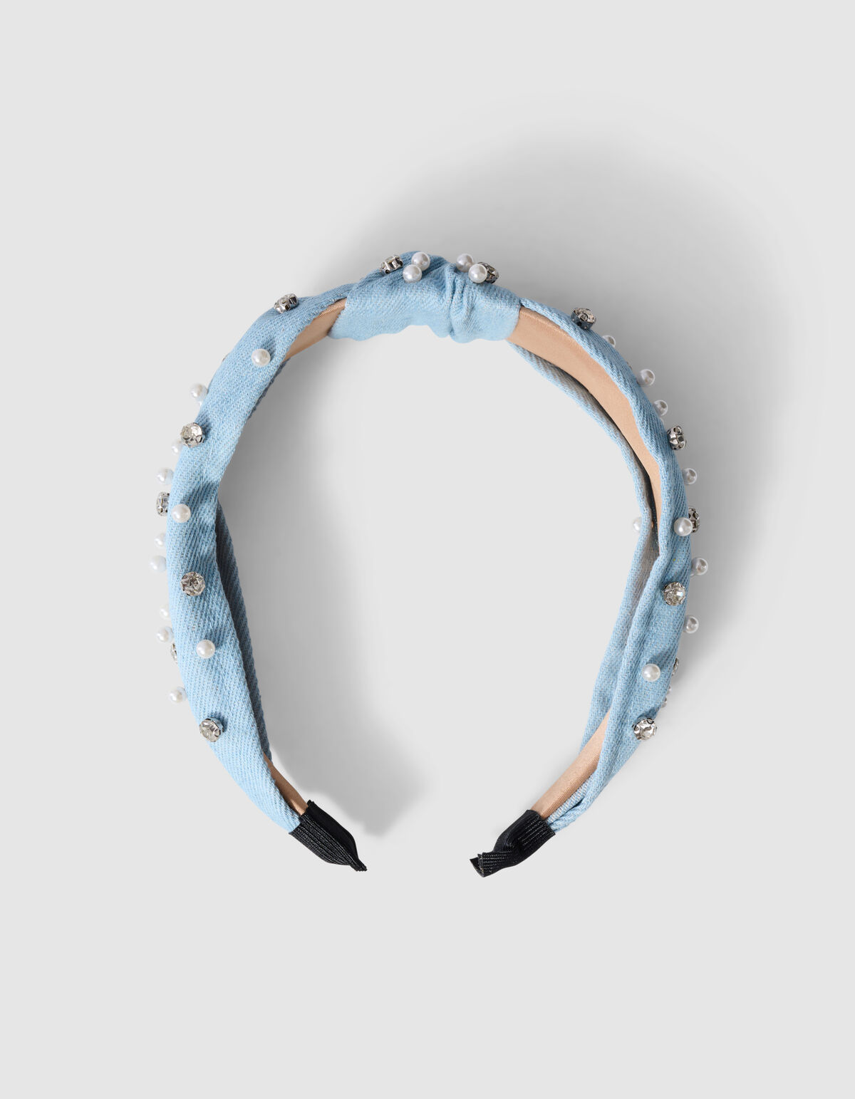 Embellished Denim Haarreif Blau SHOEBY ACCESSOIRES