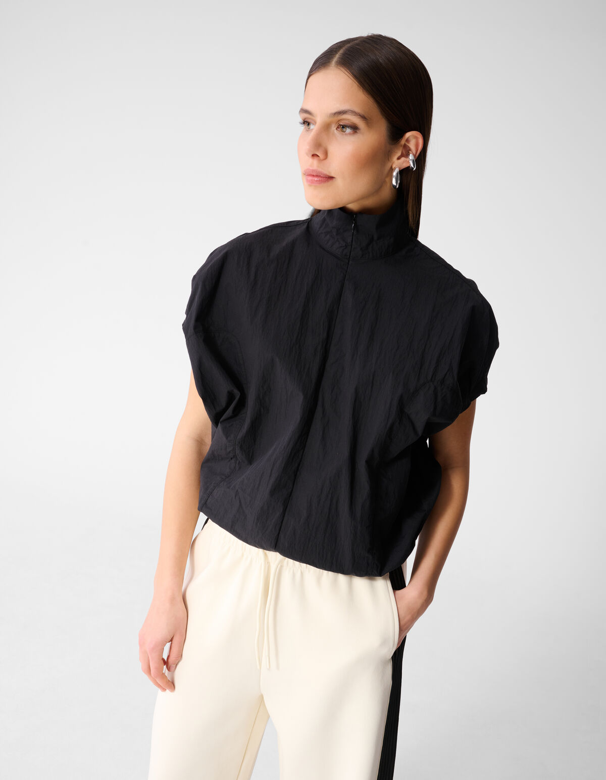 Oversized Balloon Fit Bluse Schwarz SHOEBY WOMEN