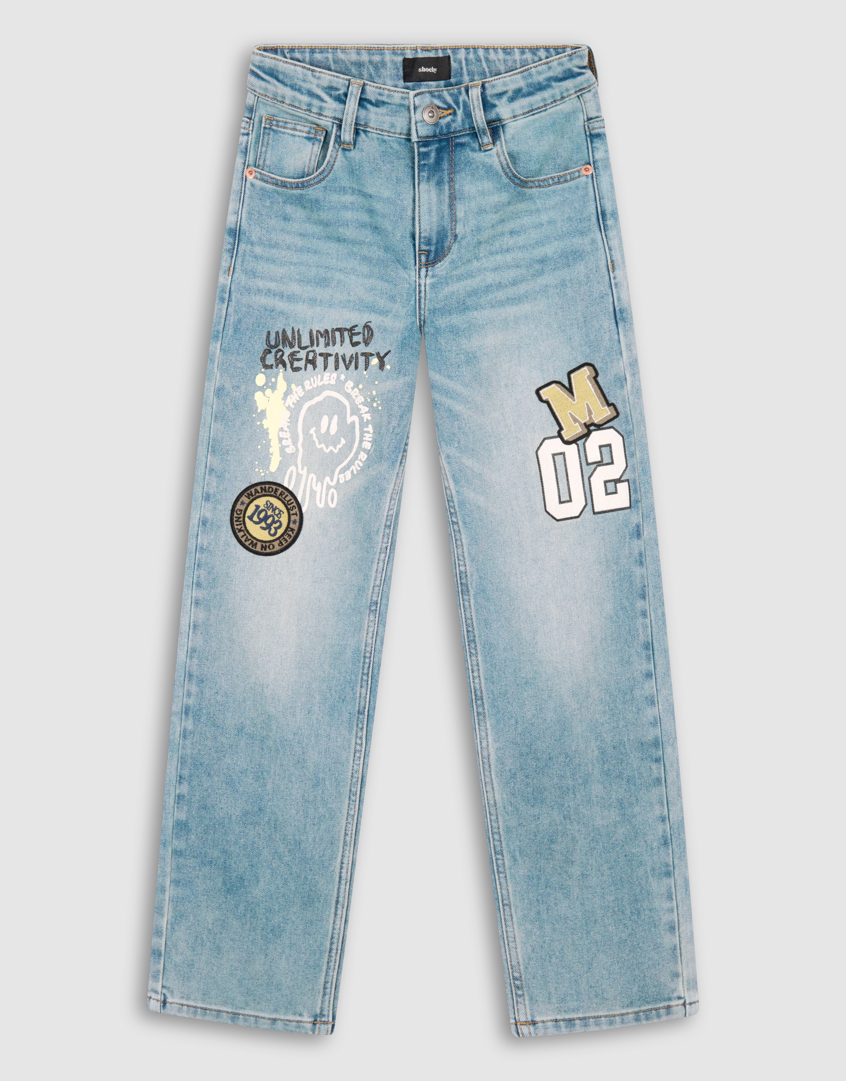 Artwork Straight Fit Jeans Blau SHOEBY WOMEN