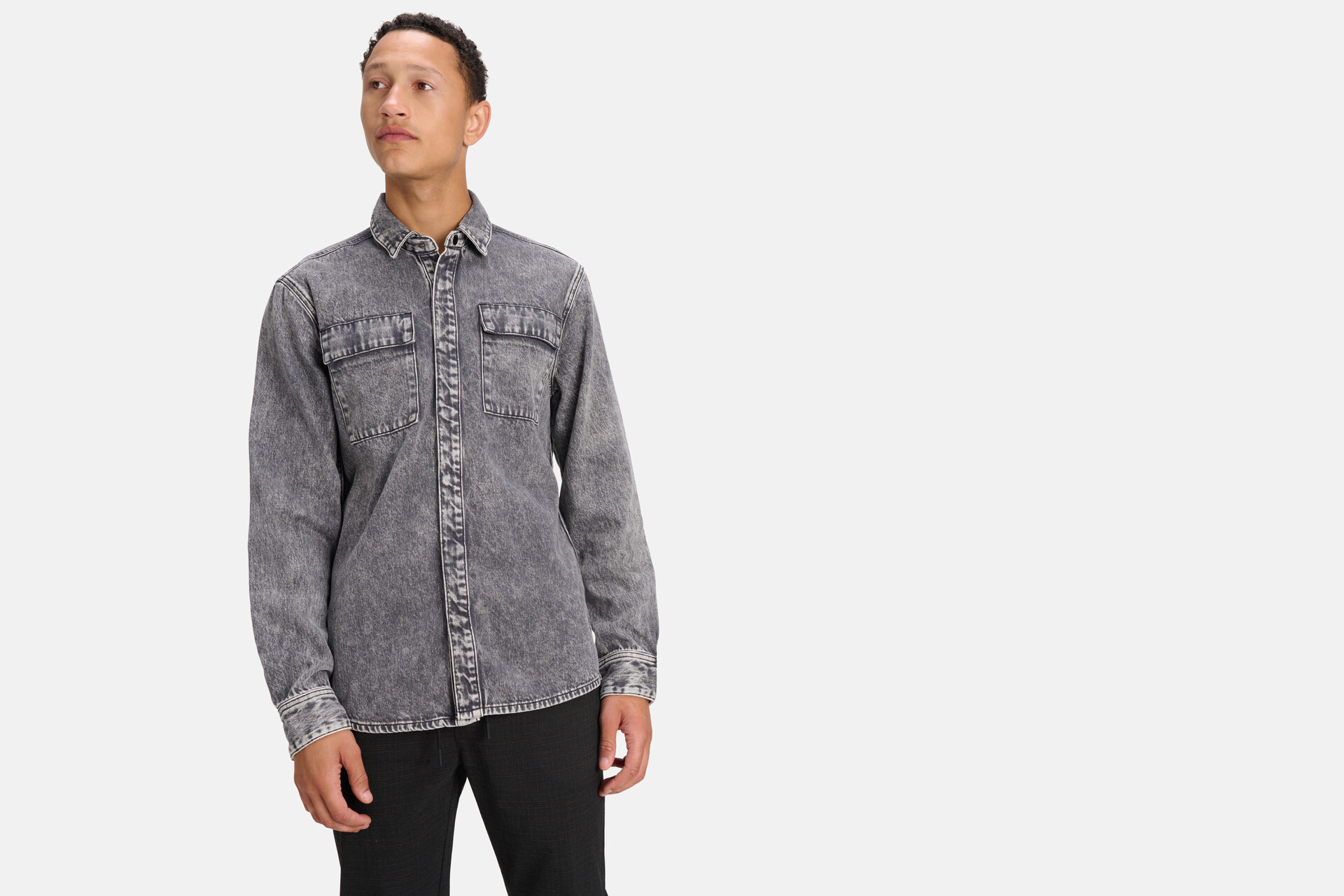Denim-Hemd Grau SHOEBY MEN