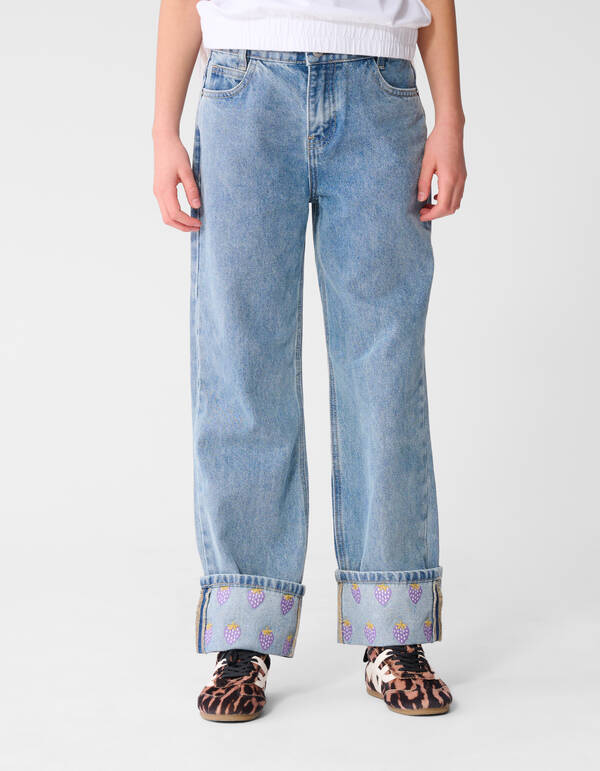 Bestickte Jeans mit weitem Bein, gebleicht SHOEBY GIRLS