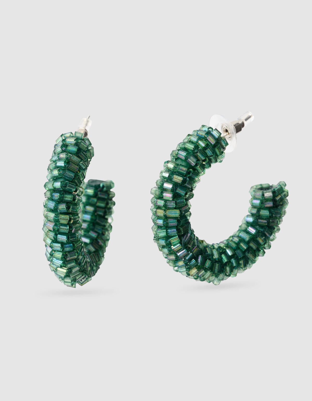 Perlenohrringe Hoop Dunkelgr&uuml;n SHOEBY ACCESSOIRES