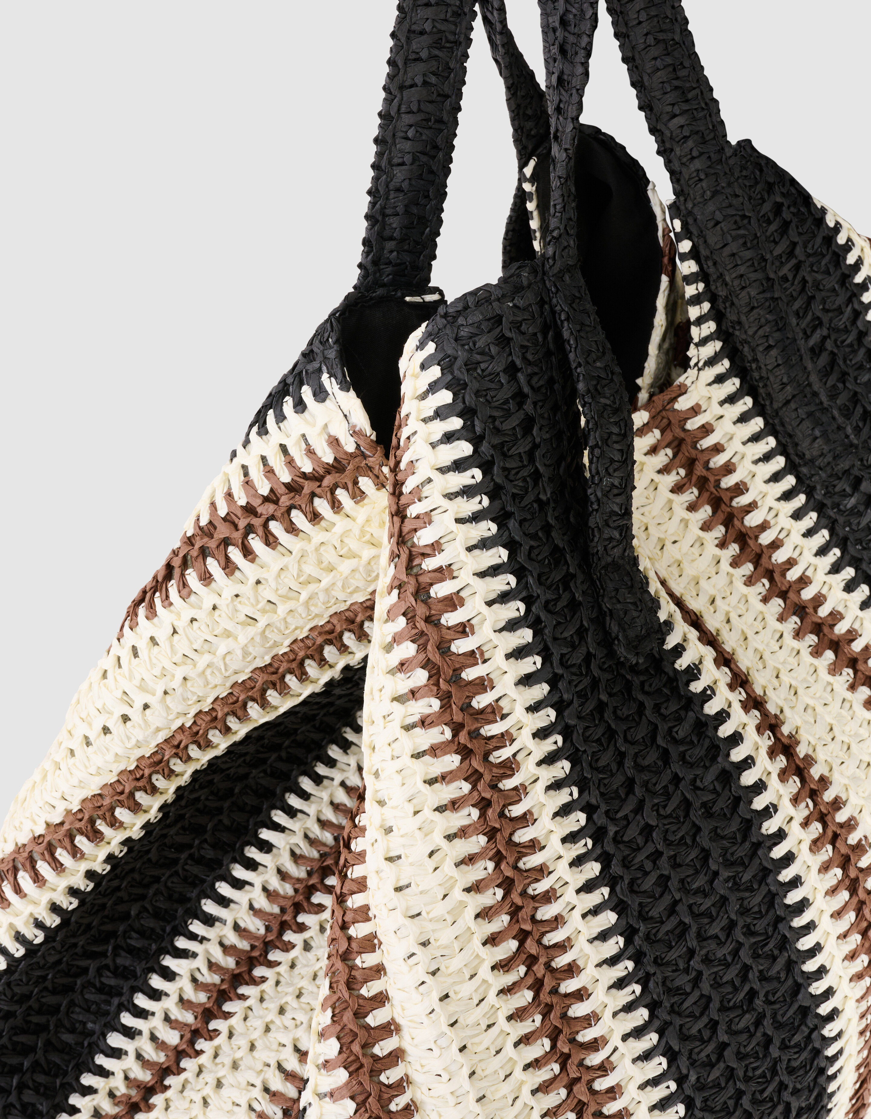 Gestrickter Strand-Shopper Schwarz/Braun SHOEBY ACCESSOIRES