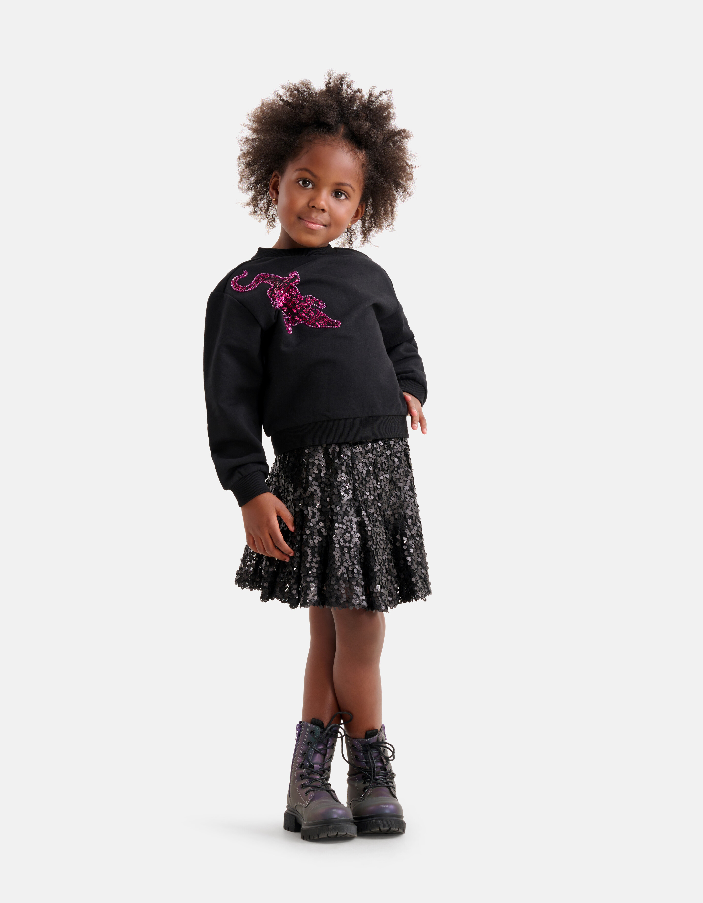 Pailletten-Pullover Schwarz von Nicolette SHOEBY GIRLS