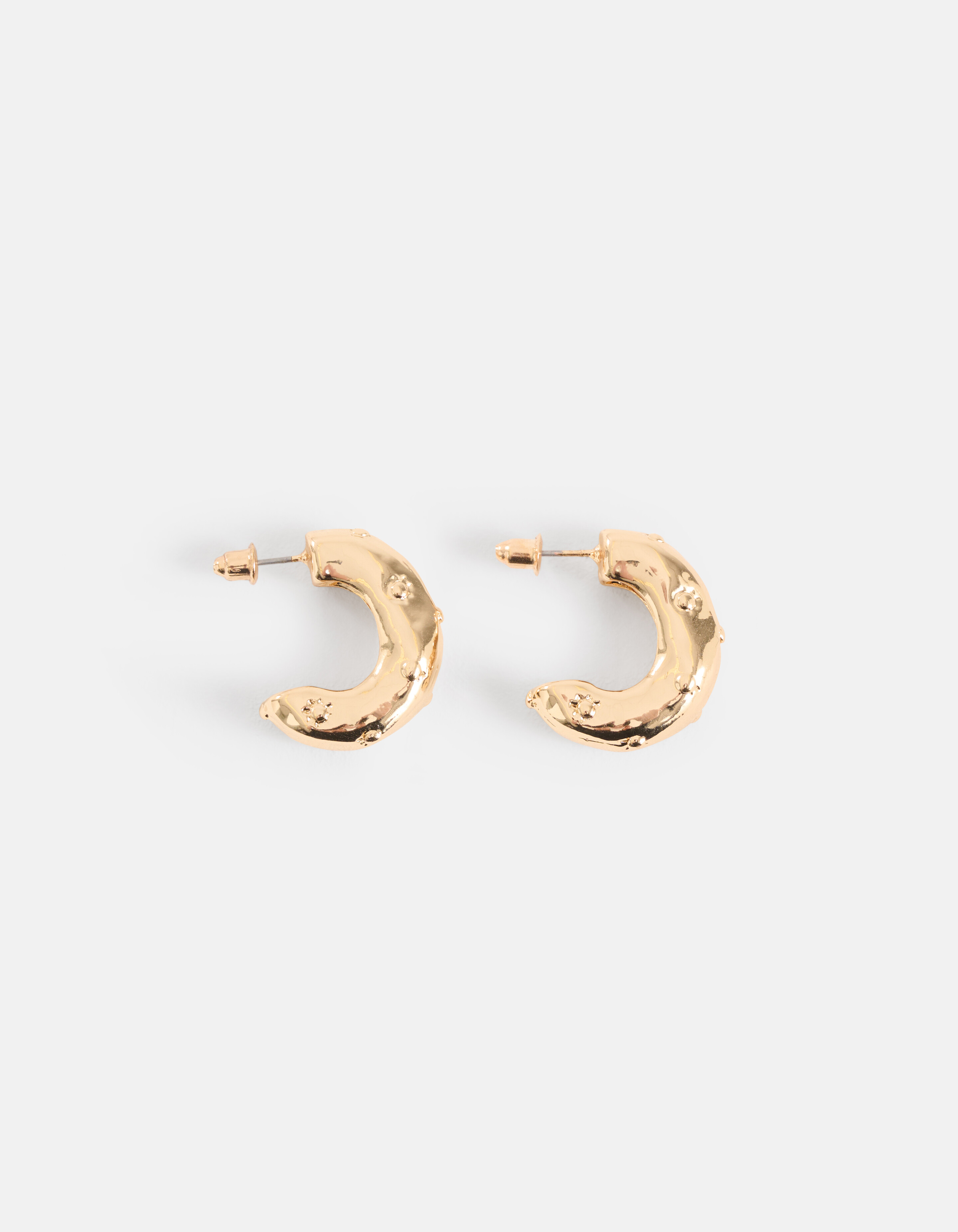 Großflächige gepunktete Ohrringe Gold SHOEBY ACCESSOIRES