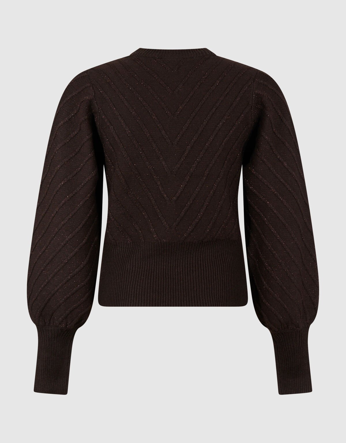 Glitzernder Strickpullover, dunkelbraun SHOEBY WOMEN