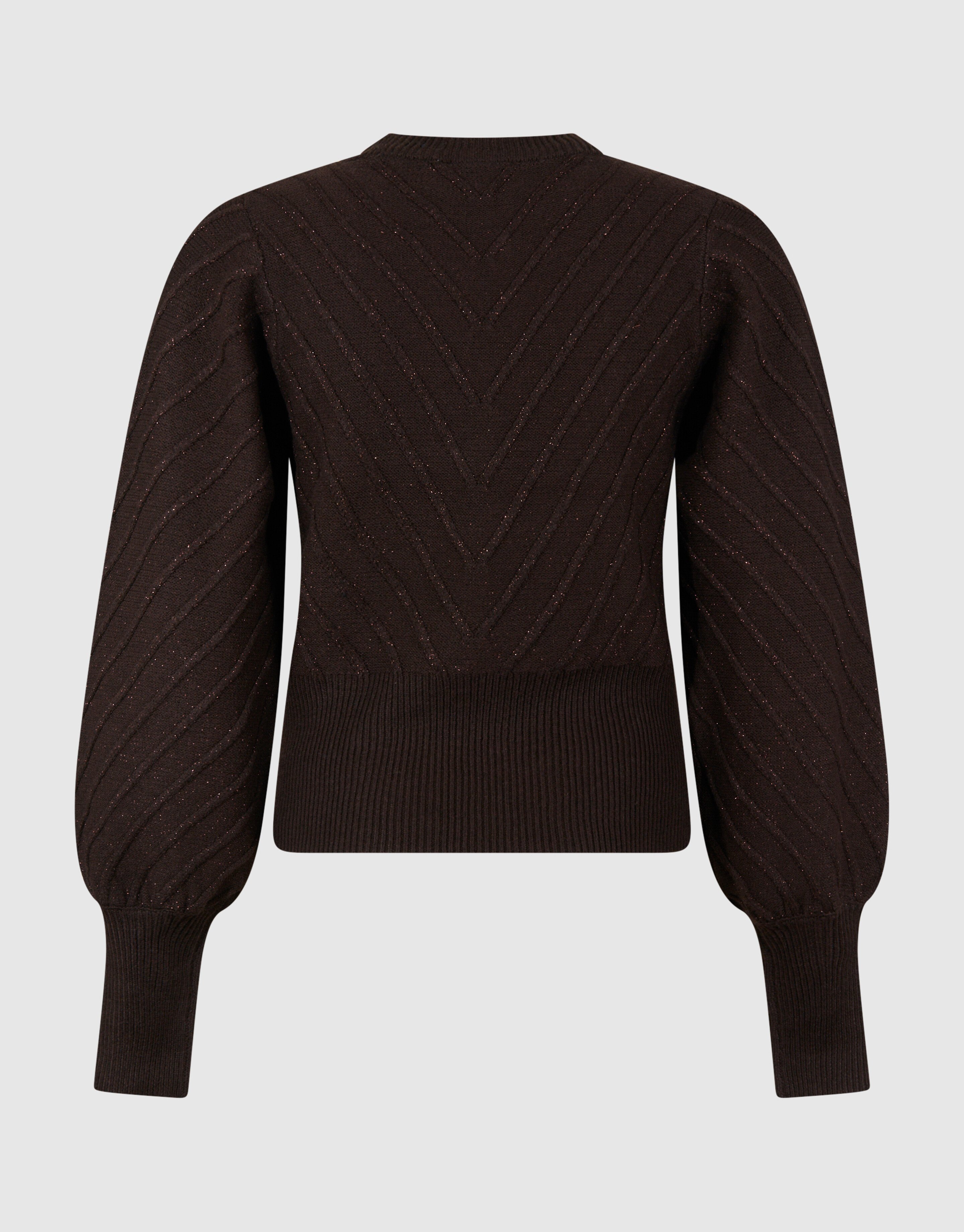 Glitzernder Strickpullover, dunkelbraun SHOEBY WOMEN